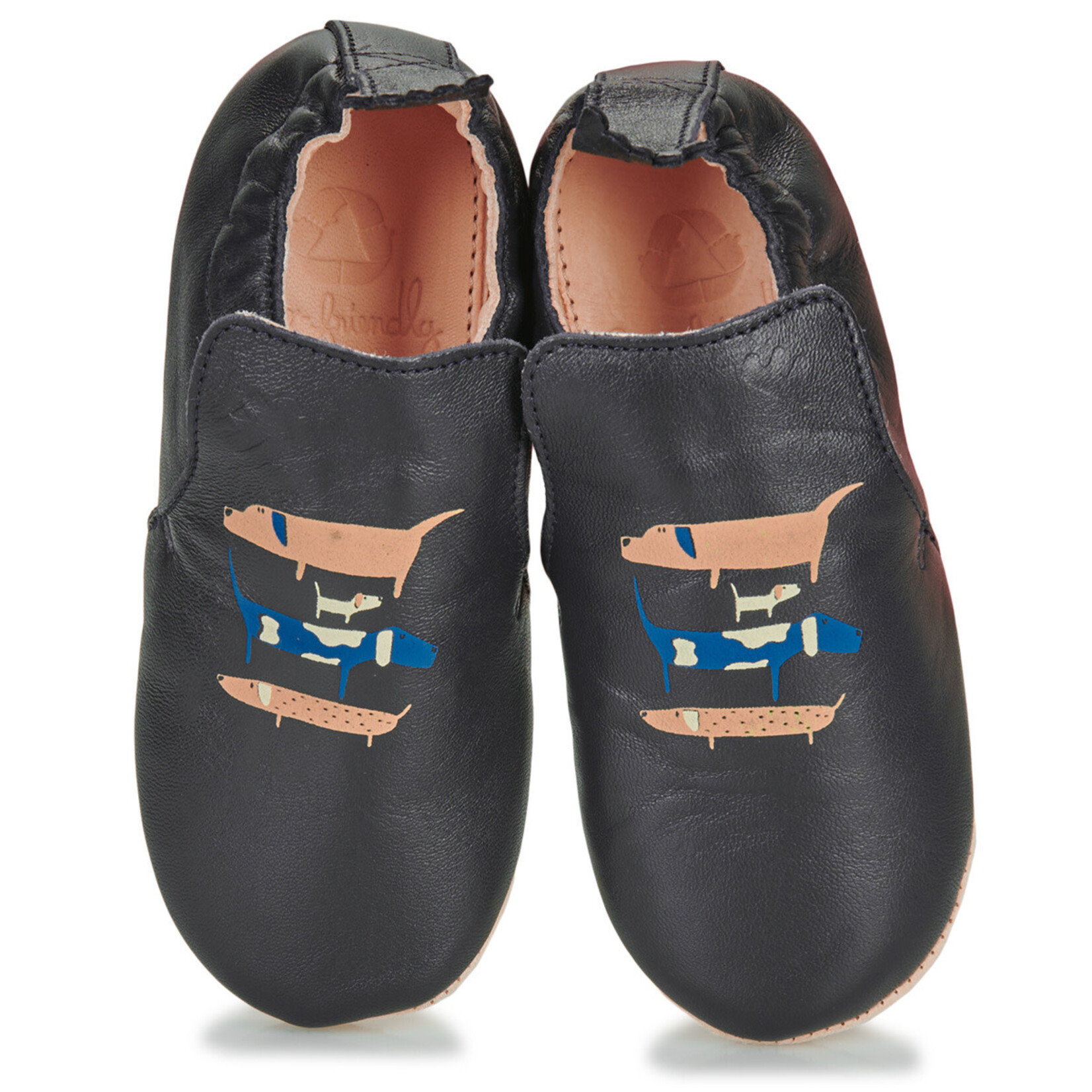 Easy Peasy Chaussons En Cuir My Blublu Chiens avec patin