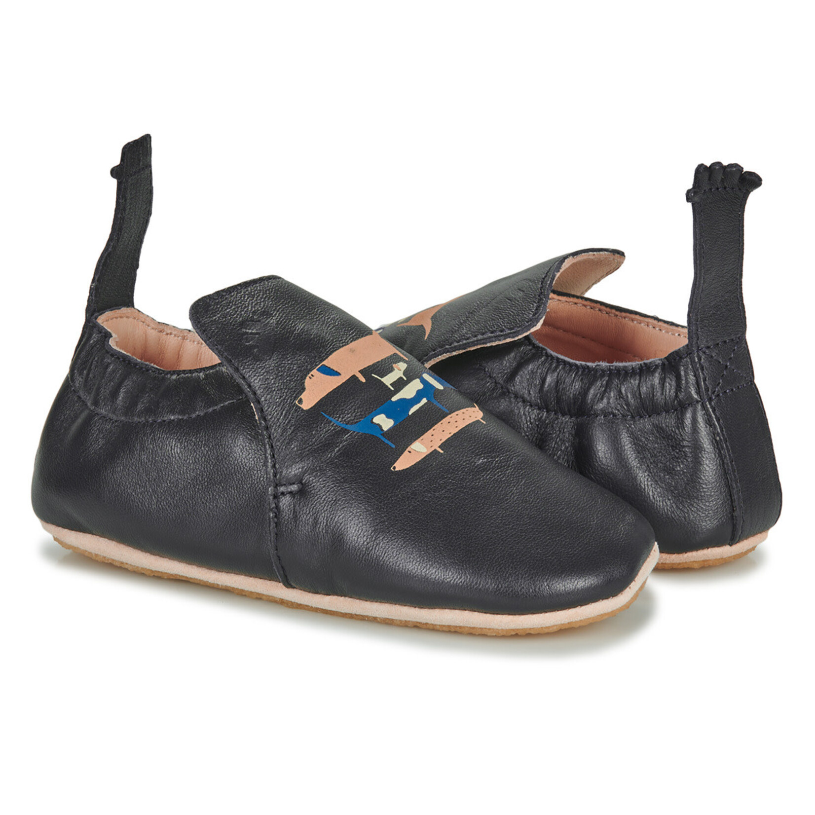 Easy Peasy Chaussons En Cuir My Blublu Chiens avec patin