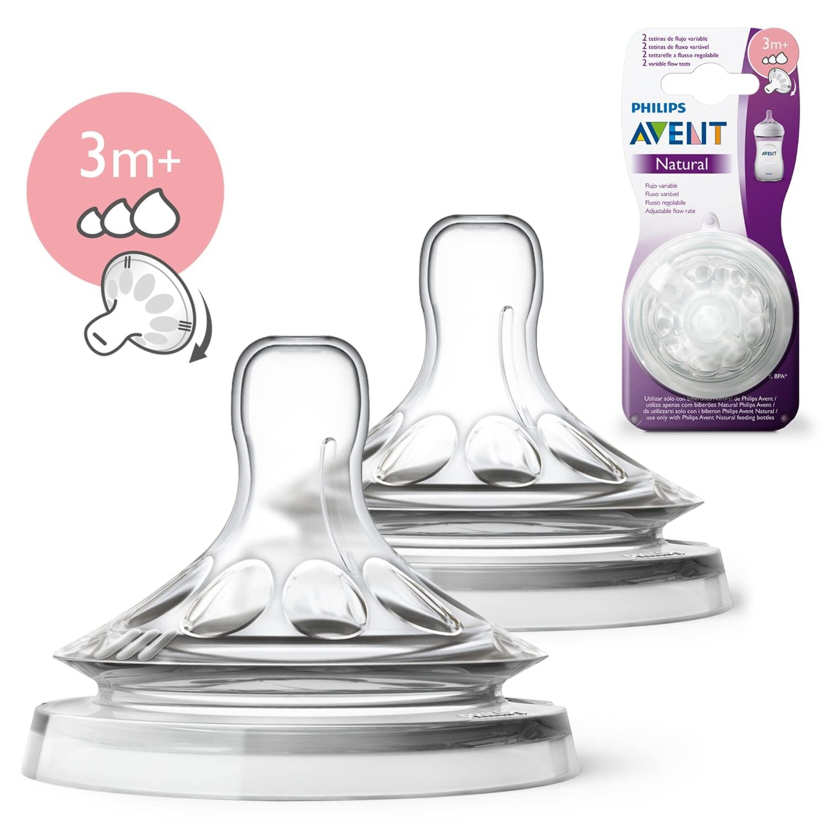 Avent Tétines variables natural pack 2