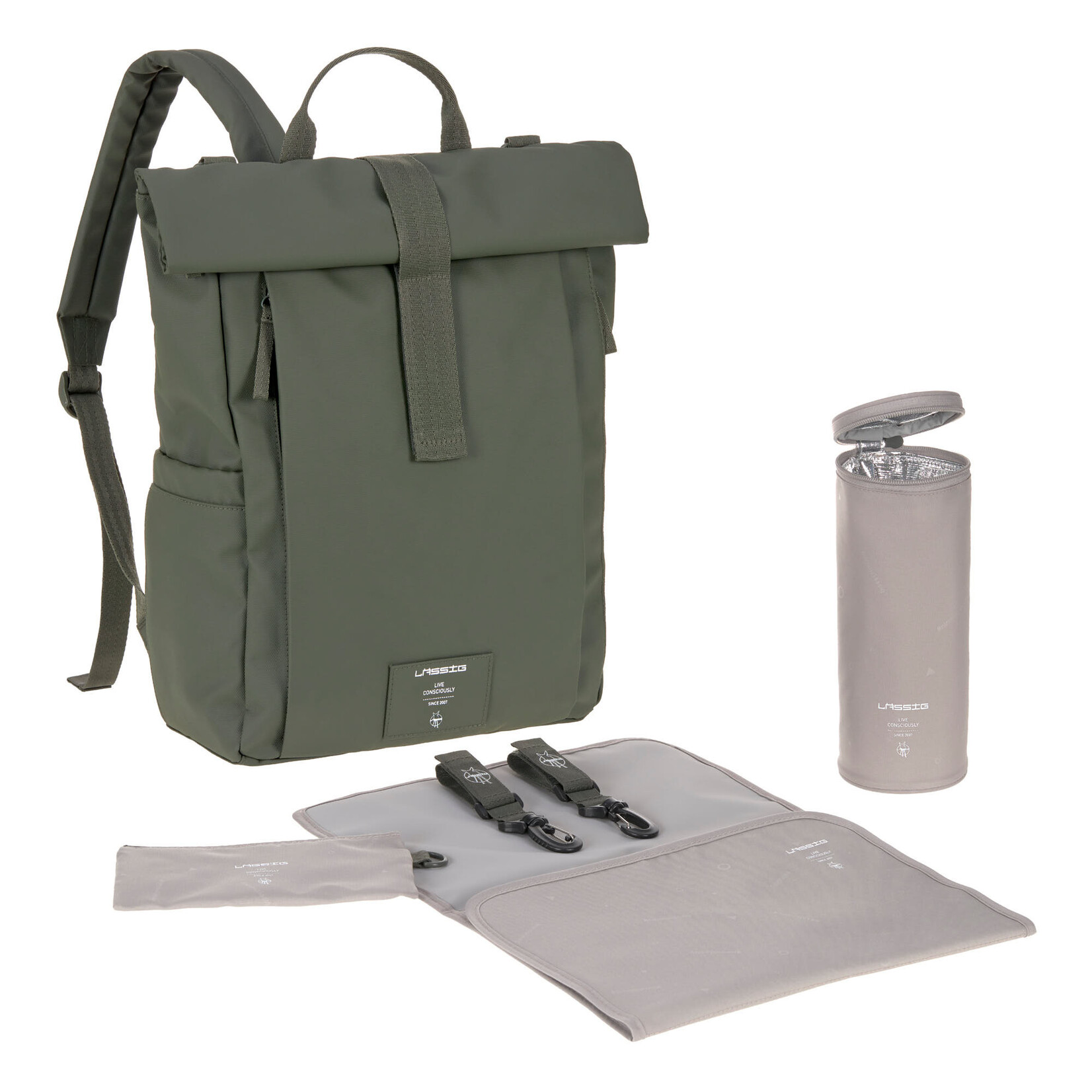 Lassig Green label rolltop UP sac à langer sac à dos