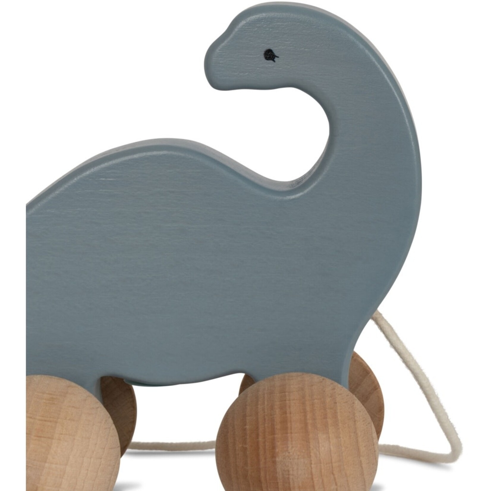 Kongessloejd Rolling dino family Jouet en bois à tirer bleu