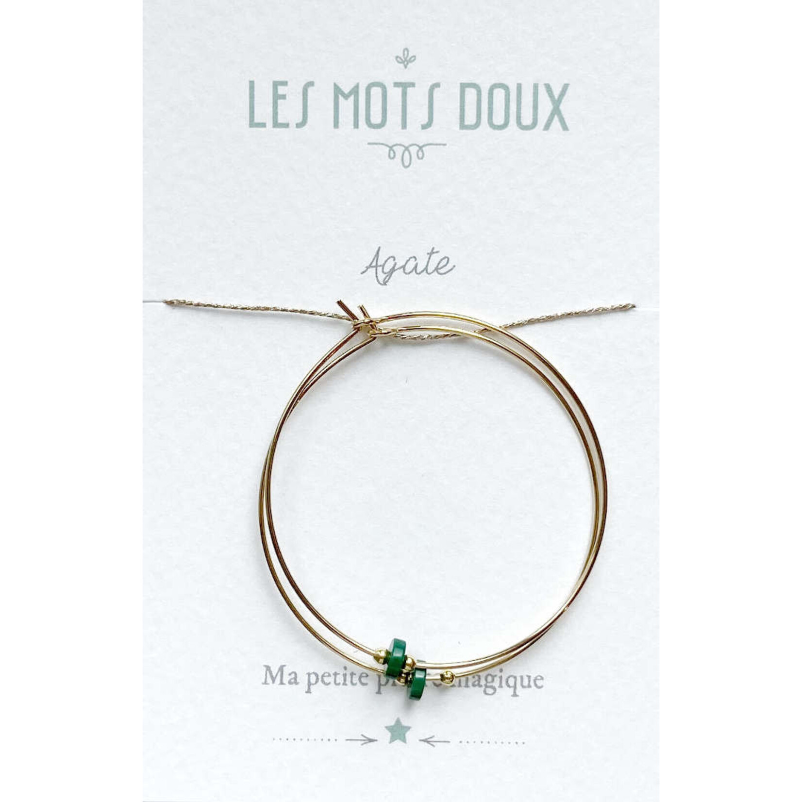 Les mots doux Boucles Oreilles Créoles Pierre Magique Agate