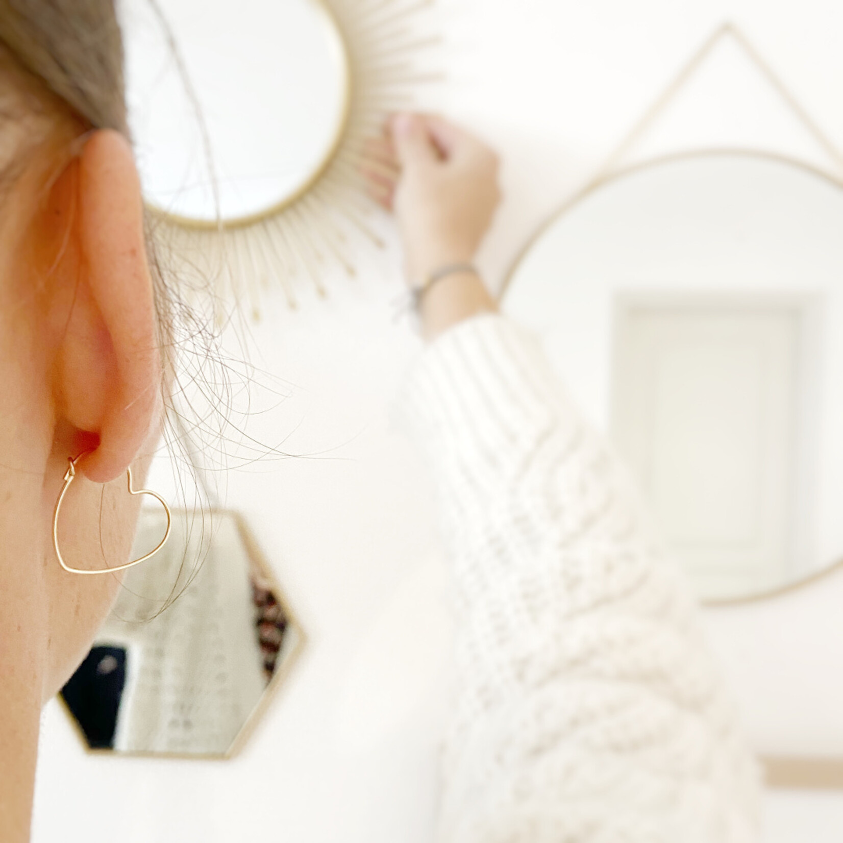 Les mots doux Boucles d'oreilles Créoles Coeur - Or