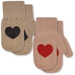 Kongessloejd Lot 2 paires de Moufles enfant Coeur