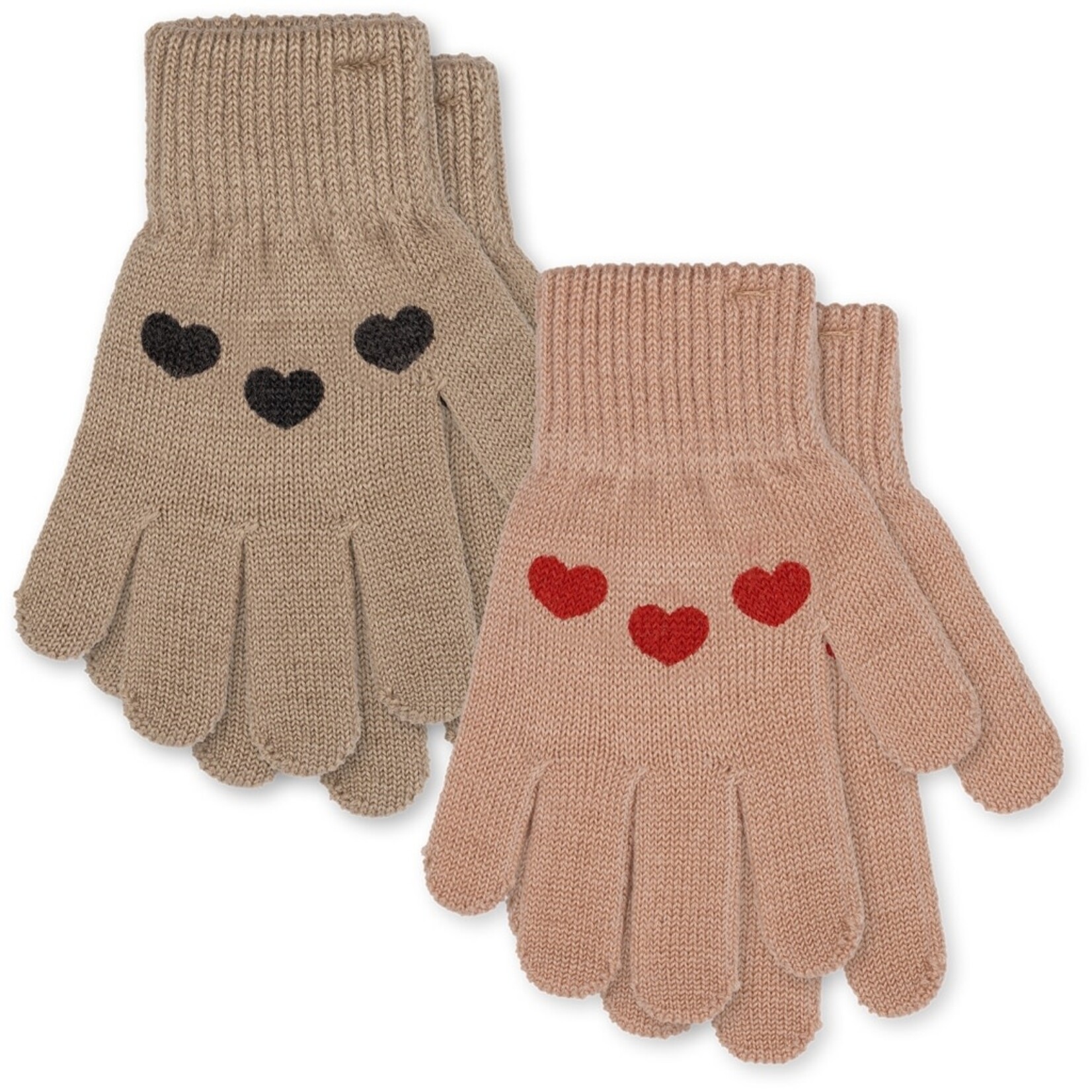 Lot 2 paires gants hiver enfant Chrismas Hearts 2-4A Douceur et Style -  Petit Pois