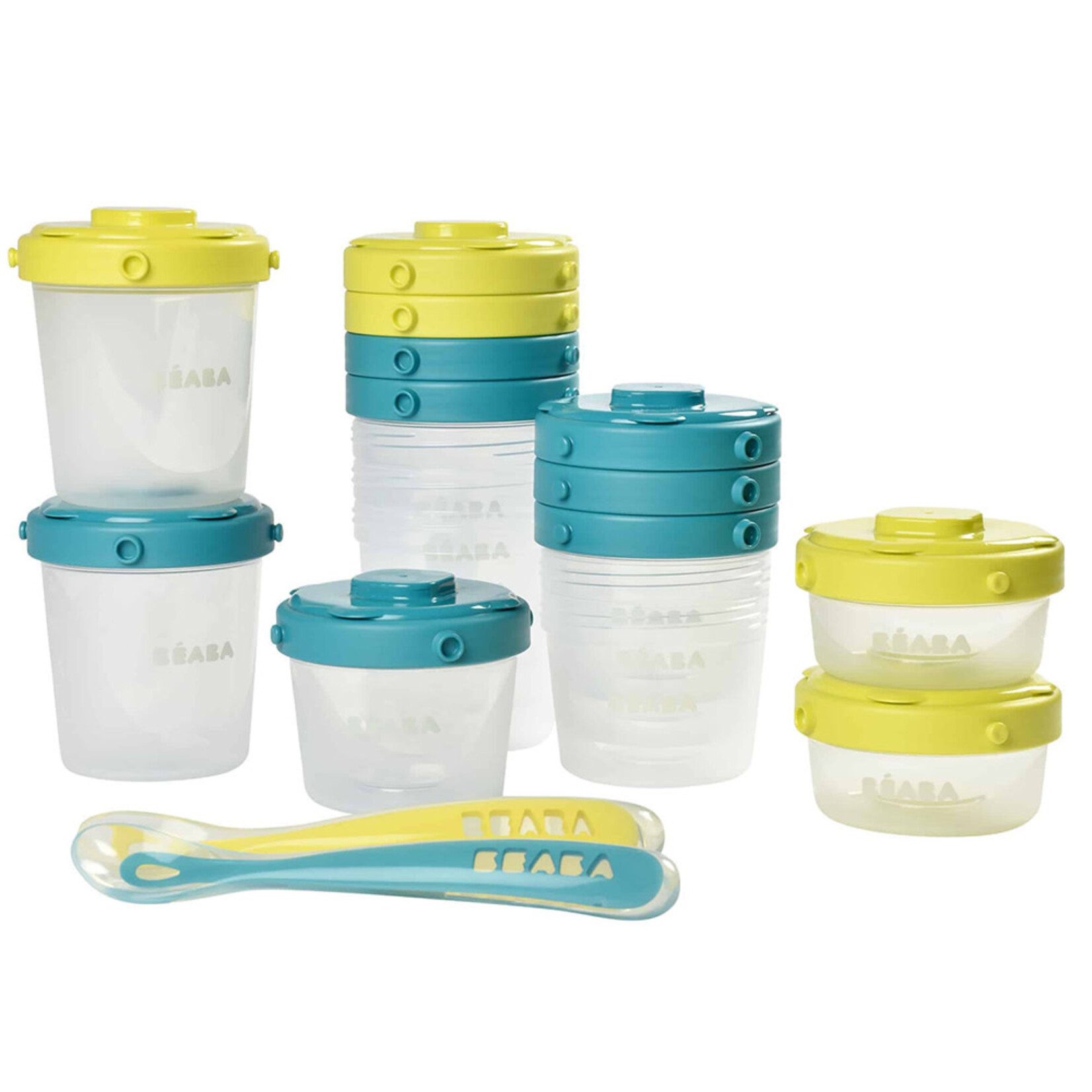 Beaba Pack 1er repas set portions clip + cuillères silicone