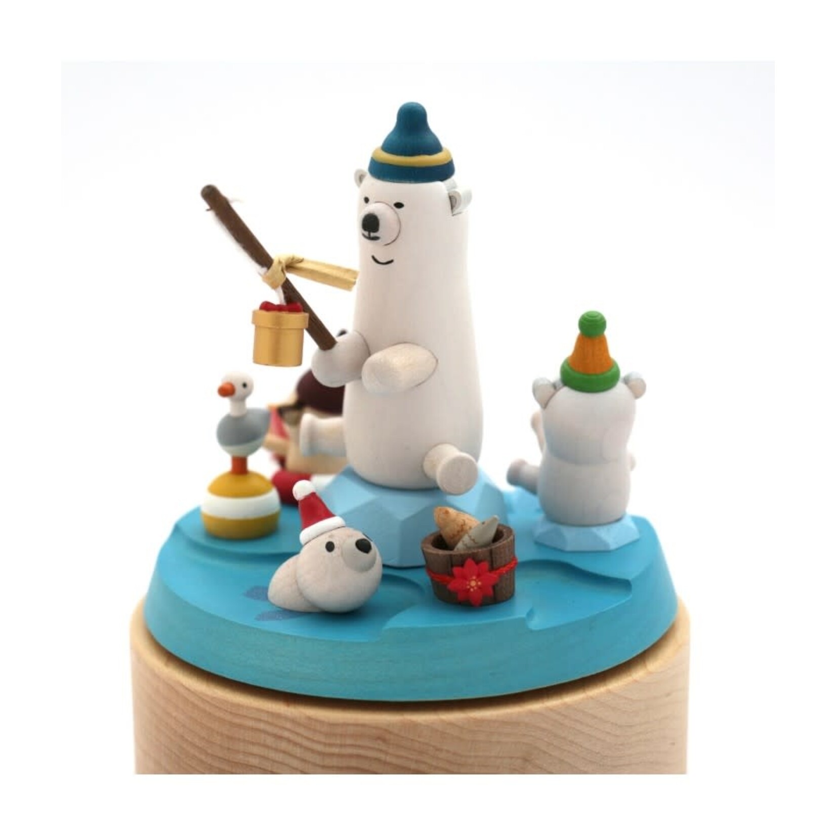 Wooderful Life Boite A Musique Polar Bear Fishing Wooderful Life