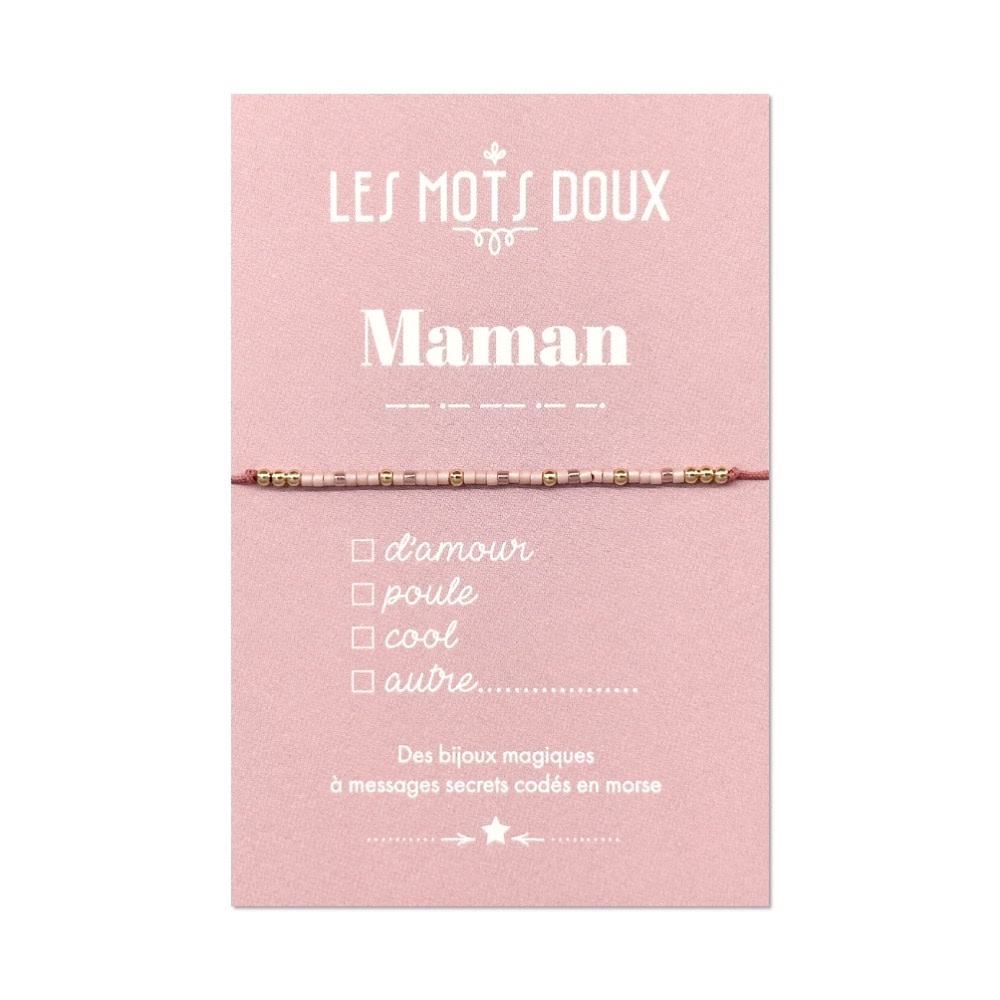 Bracelet "Maman" Les Mots Doux Bijou Secret en Code Morse pour Maman