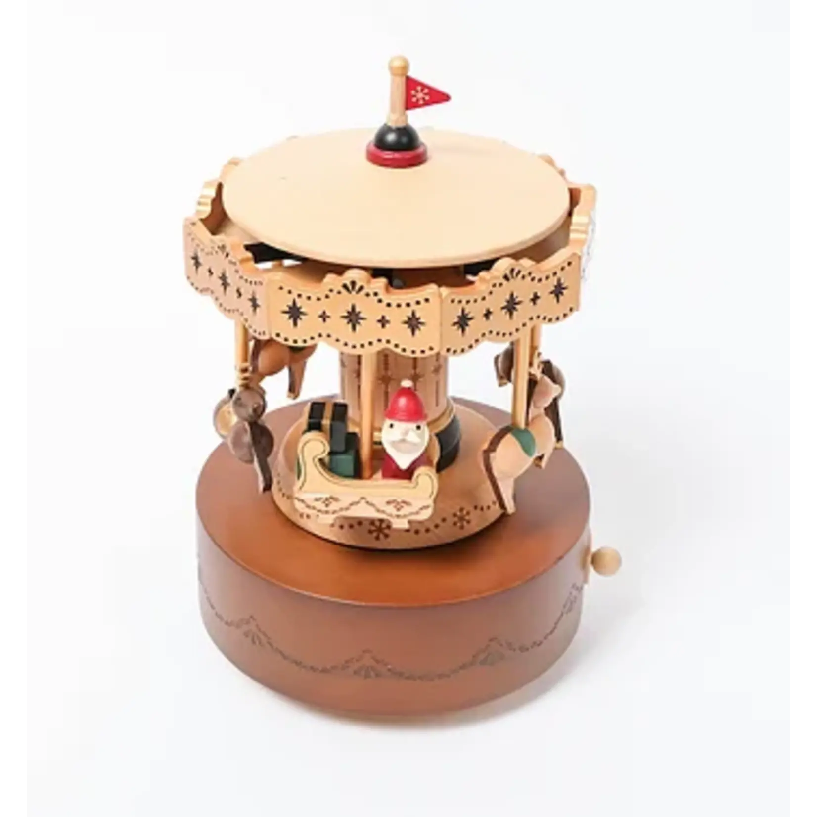 Wooderful Life Boite A Musique Carrousel Père Noël Wooderful Life