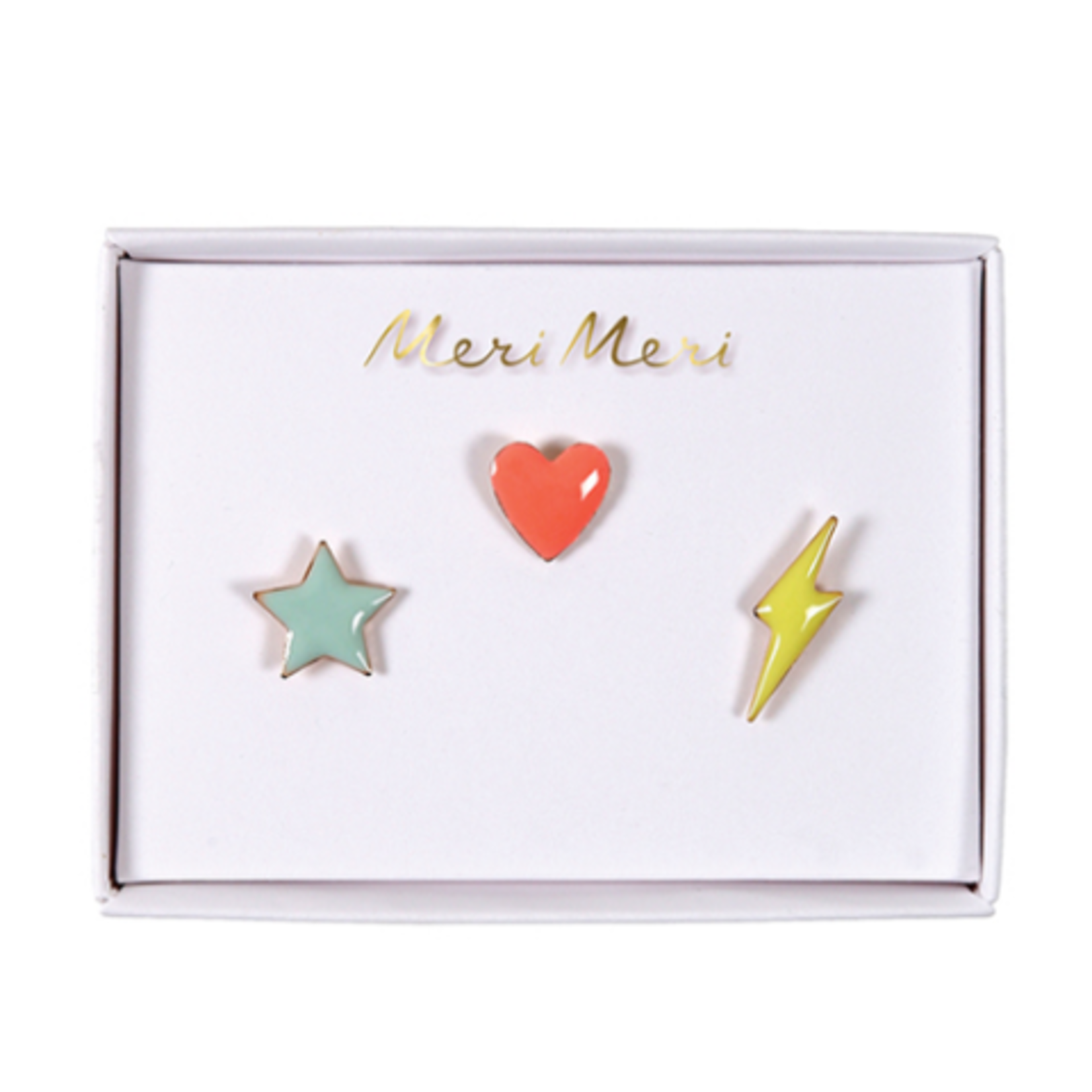 Meri Meri 3 Broches en Email - Pins Symboles _ Enfant Dès 8 Ans