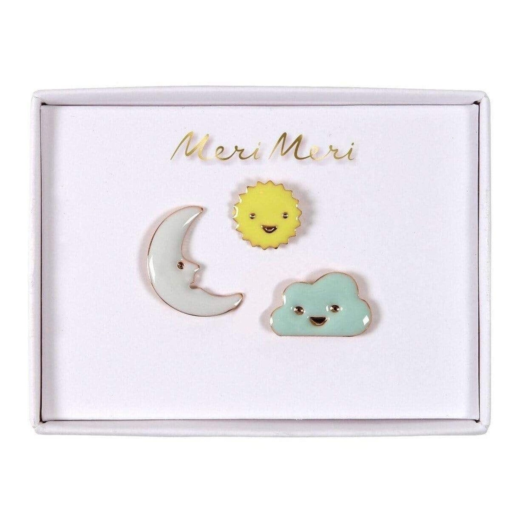 Meri Meri 3 Broches en Email - Pins Météo - Enfant Dès 8 Ans