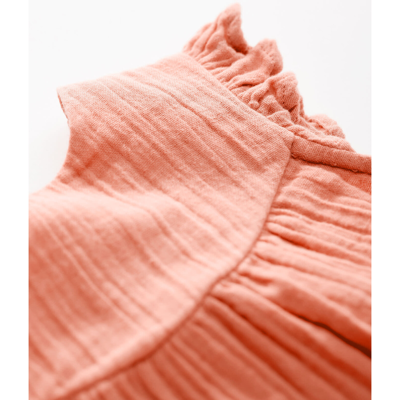 Petit Bateau Robe en Gaze de Coton Bio Bébé Orange Papaye