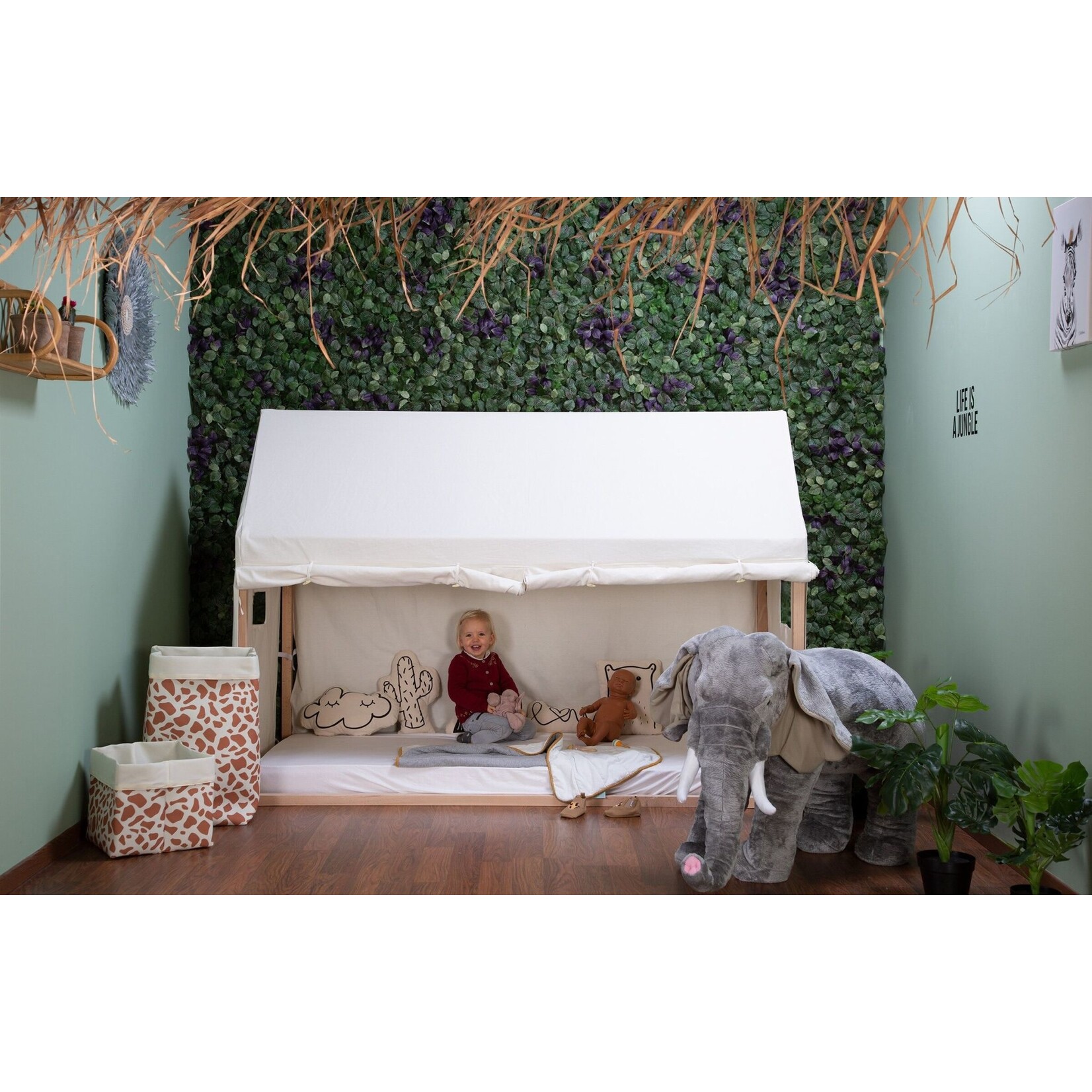 Lit cabane oasis des rêves beige 90x190 cm - Laïba kids 09051