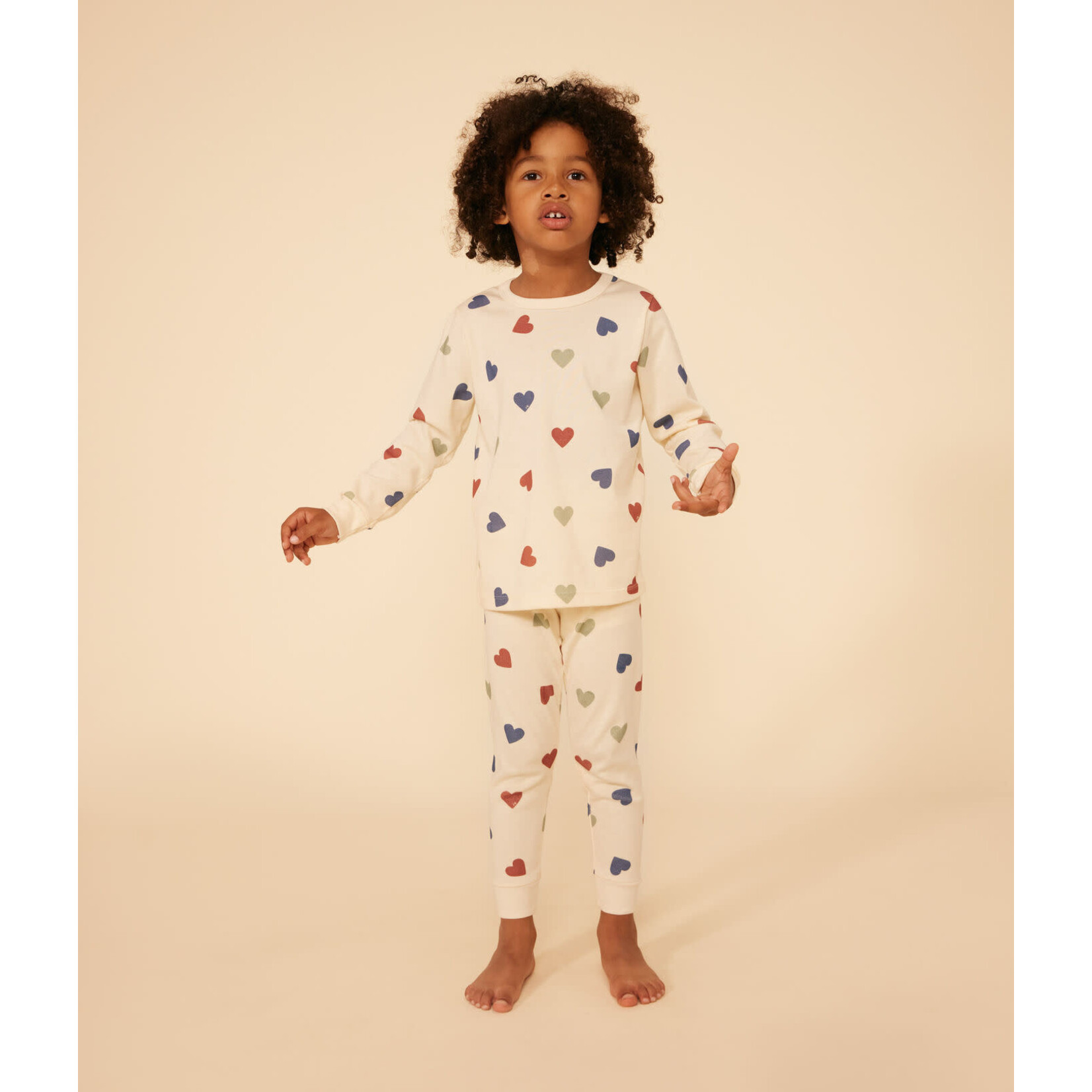 Petit Bateau Pyjama Mixte Enfant 2 Pièces Coeurs en Coton
