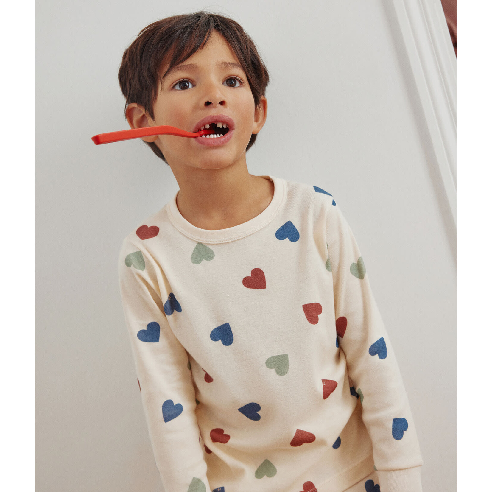 Petit Bateau Pyjama Mixte Enfant 2 Pièces Coeurs en Coton