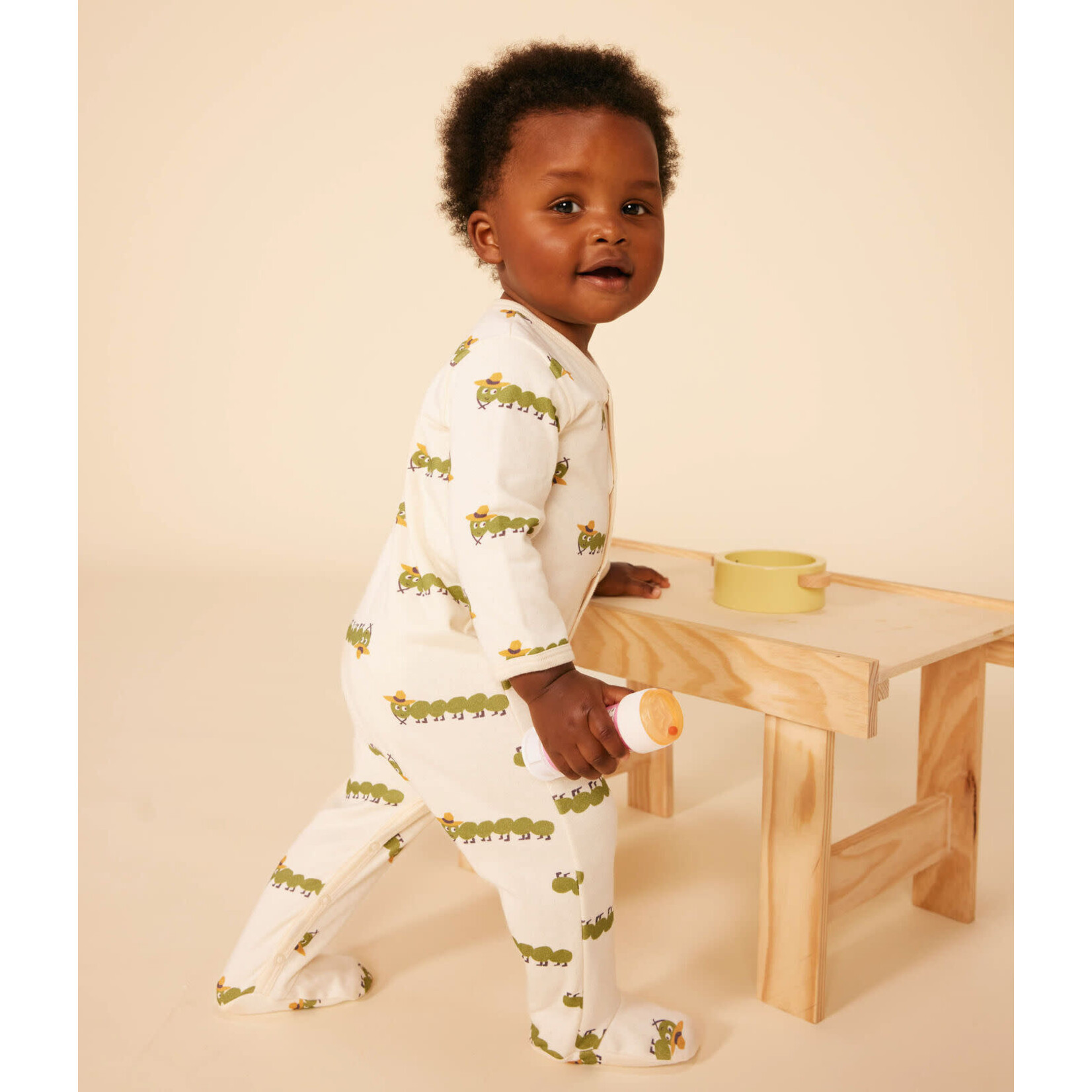 Petit Bateau Pyjama Dors Bien Bébé en Coton Mi-Saison Imprimé Millepatte