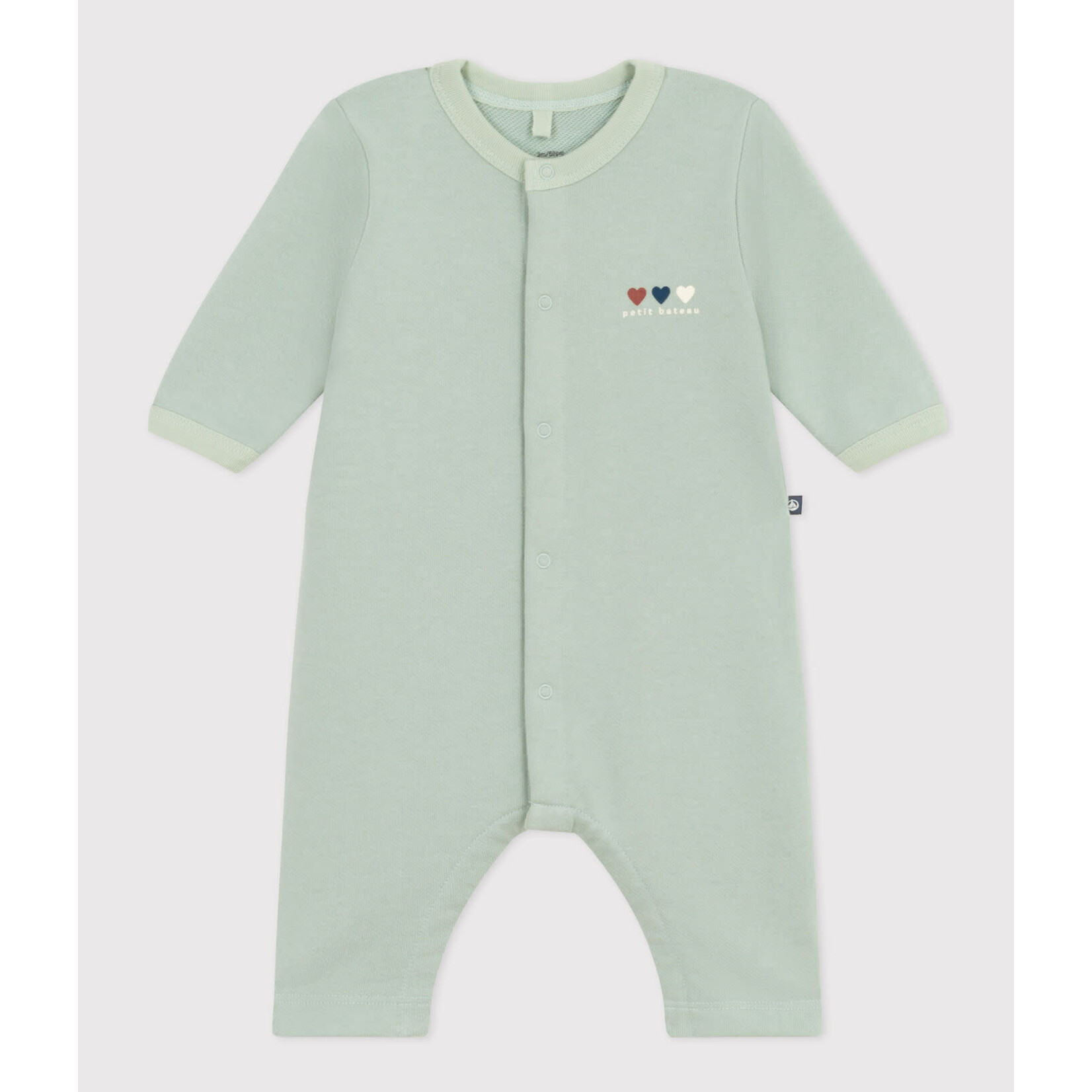 Petit Bateau Combinaison Longue Bébé Molleton Vert Herbier