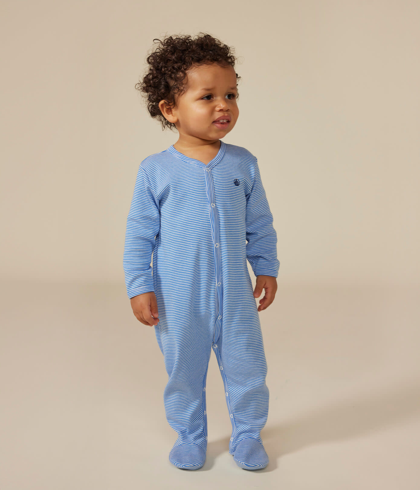 Pyjama Bebe Coton Rayures Bleues Delphinium Petit Bateau Style Bebe Petit Pois