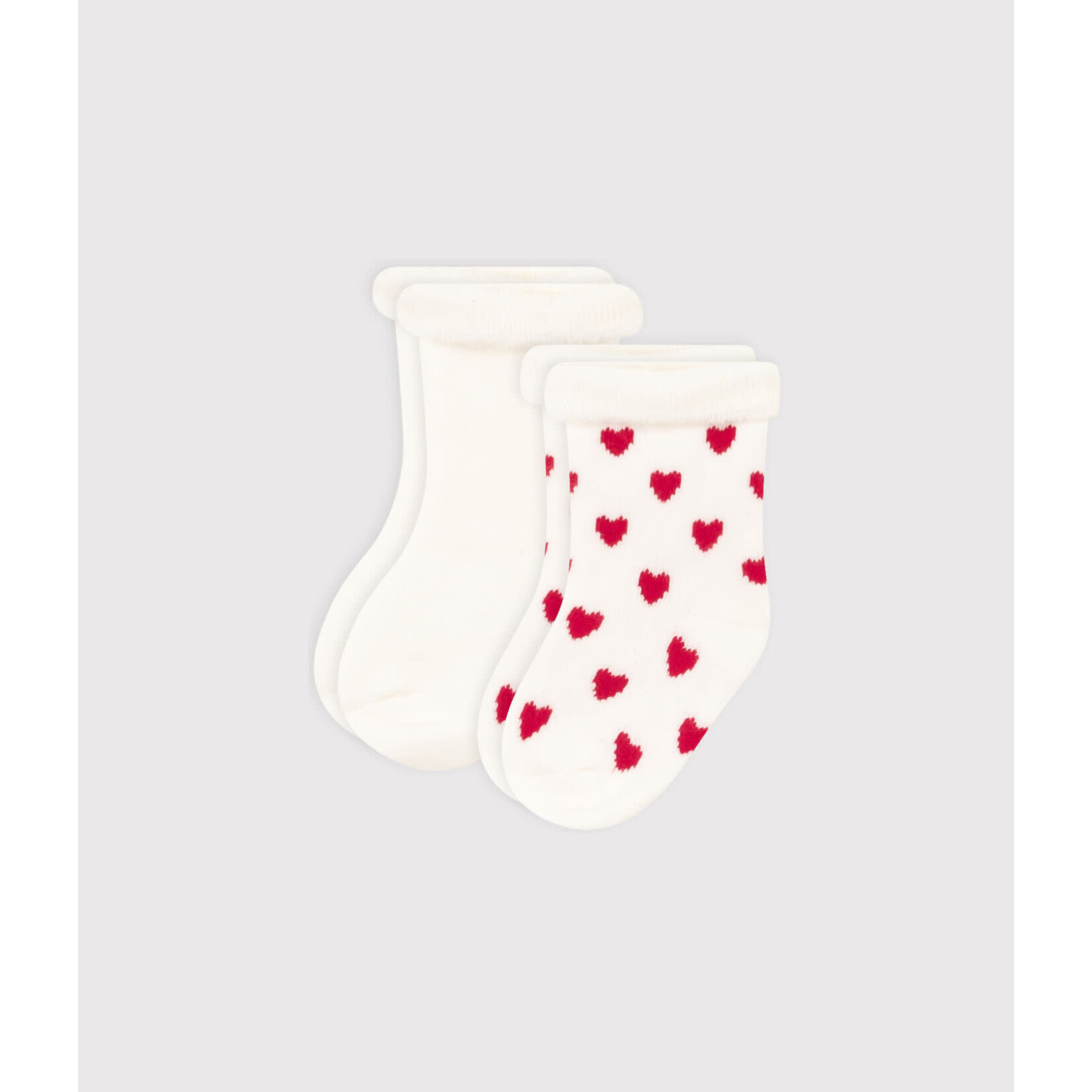 Petit Bateau Lot 2 Paires Chaussettes Unisex Coeur Bébé Coton Tricot