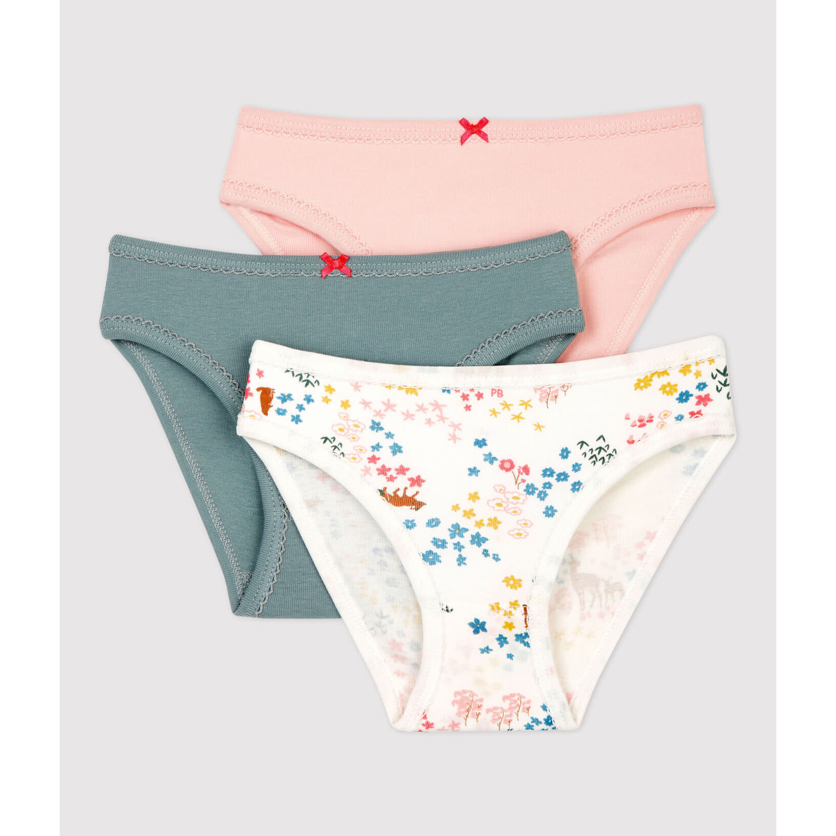 Petit Bateau Lot de 3 culottes petite fille en coton bio