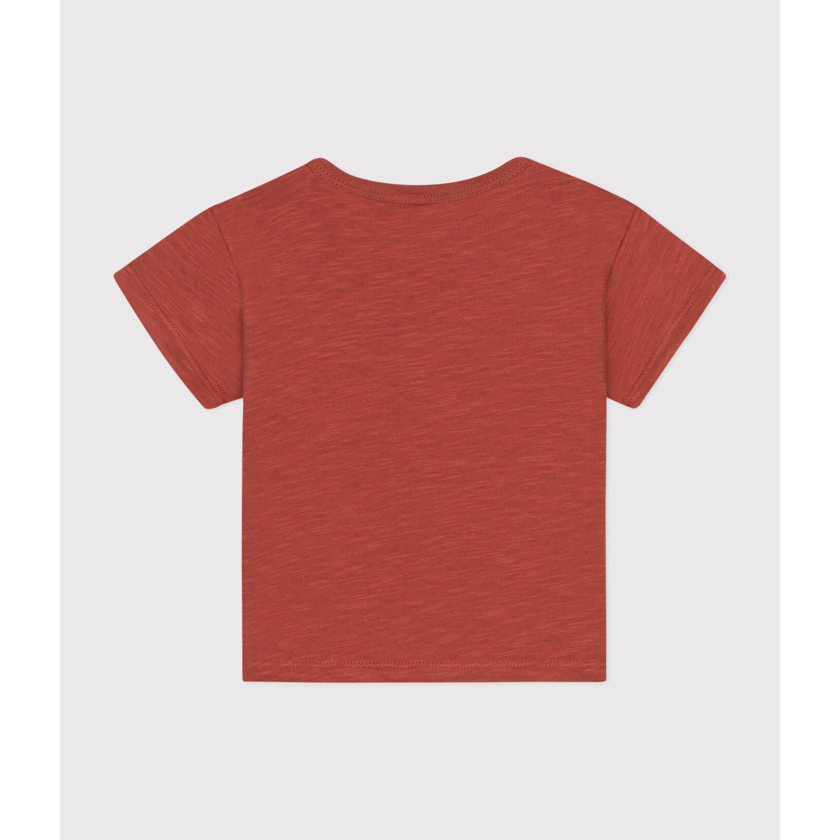 Petit Bateau T-shirt Manches Courtes Jersey Flammé Marron Fameux