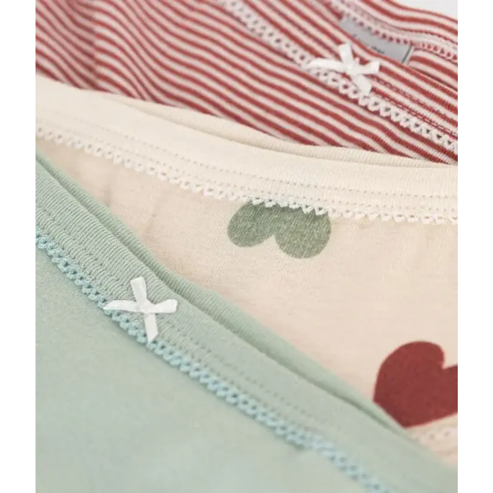 Petit Bateau Lot de 3 Culottes Taille Haute Coeurs Colorés Coton Bio Enfant