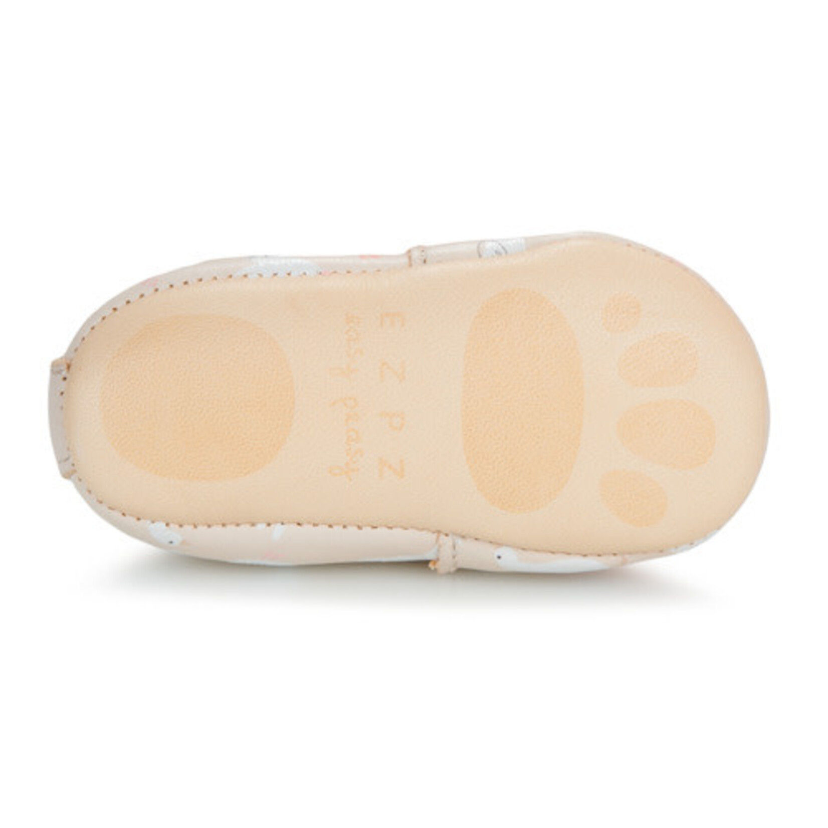 Easy Peasy Chaussons en Cuir My Blumoo Lapin & Oie Rose Pale