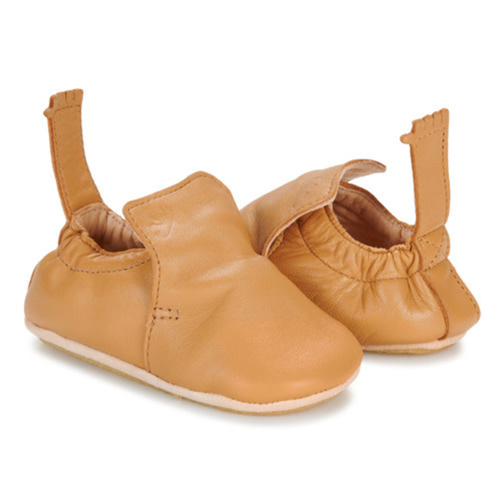 Easy Peasy Chaussons en Cuir Enfant My Blublu Caramel Antidérapants