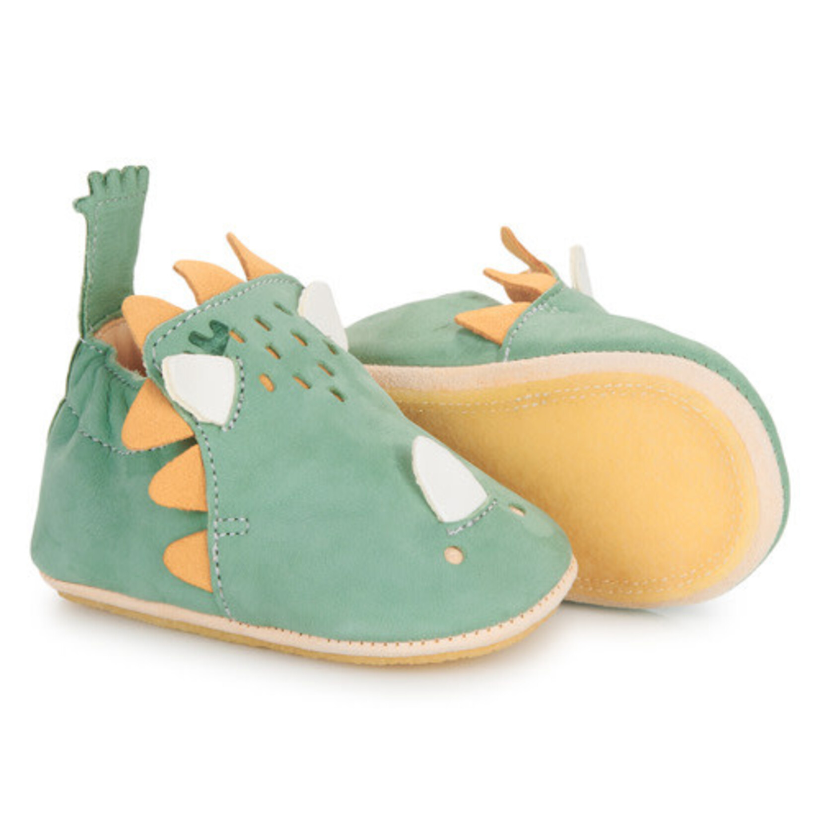 Easy Peasy Chaussons en cuir My Blublu dragon vert enfant