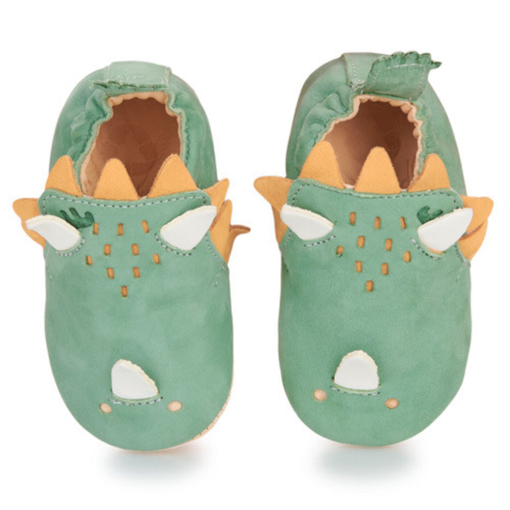 Easy Peasy Chaussons en cuir My Blublu dragon vert enfant