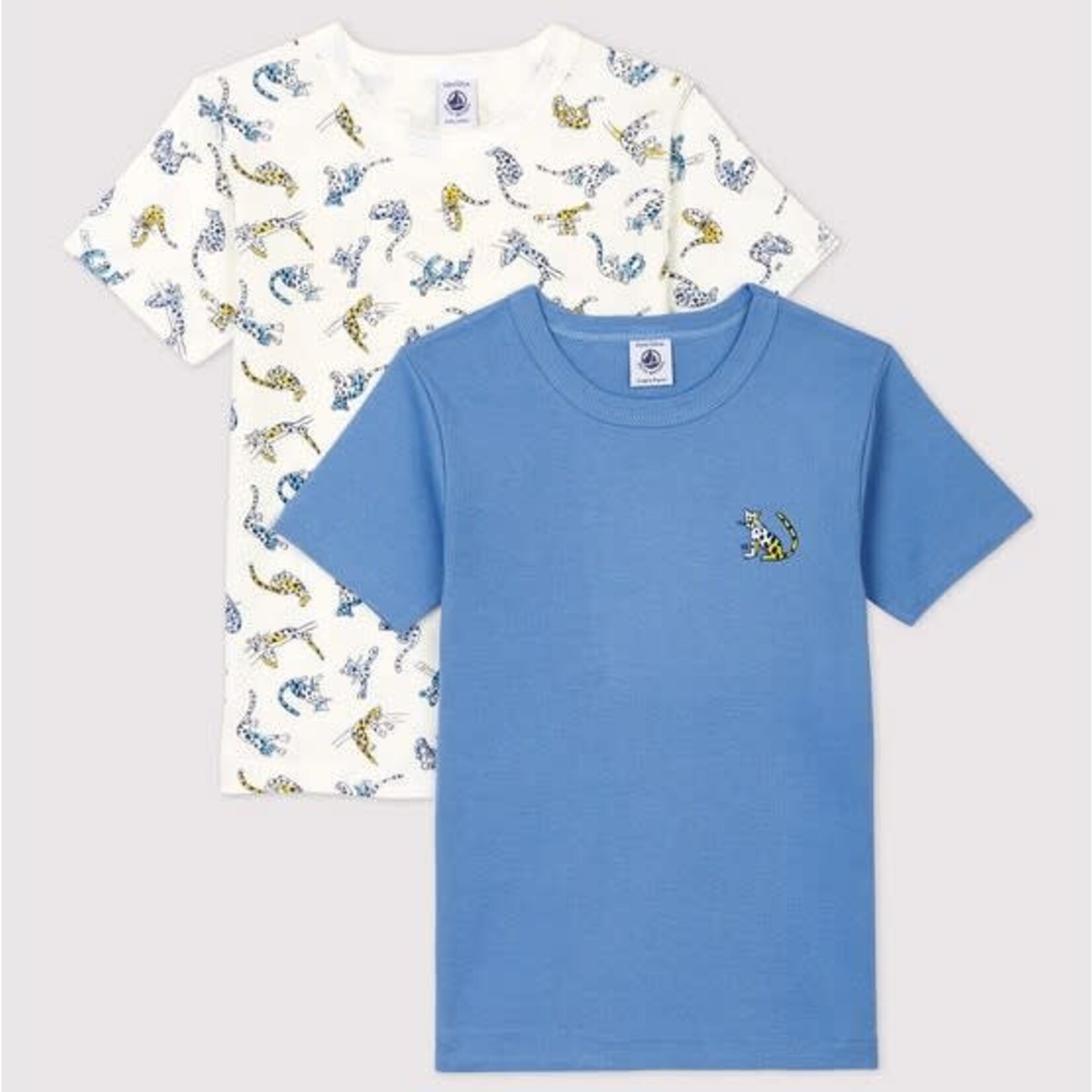 Petit Bateau Lot de 2 tee shirts manches courtes imprime panthère en coton bio