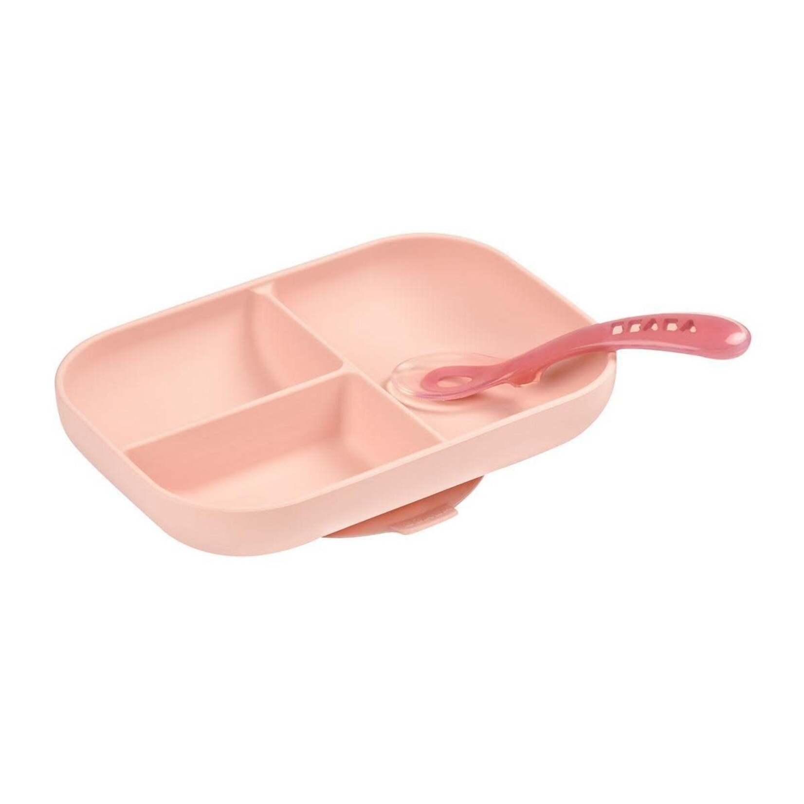 Beaba Set Repas Silicone Assiette Compartimentée à Ventouse + cuiller