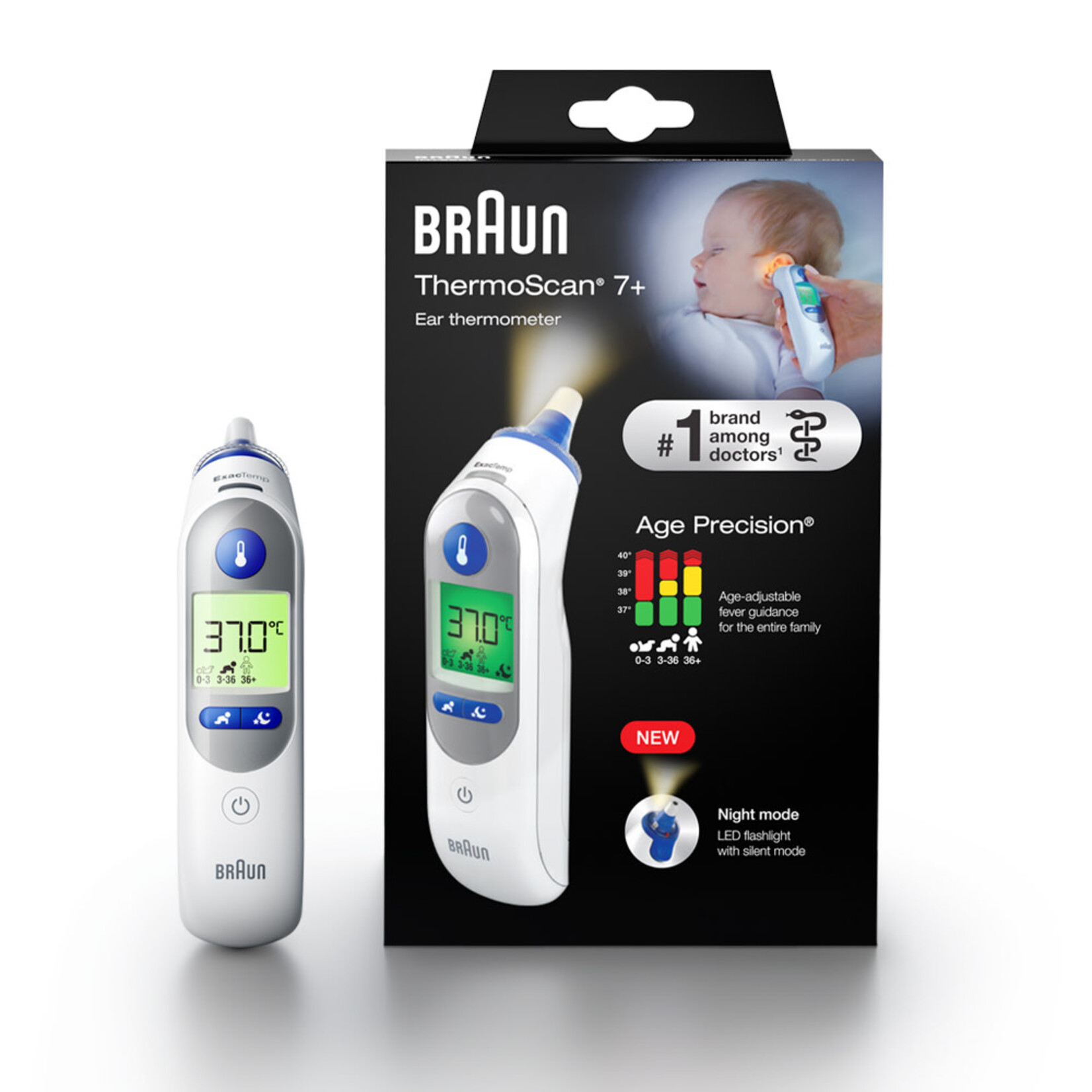 Braun Thermomètre auriculaire thermo scan 7+