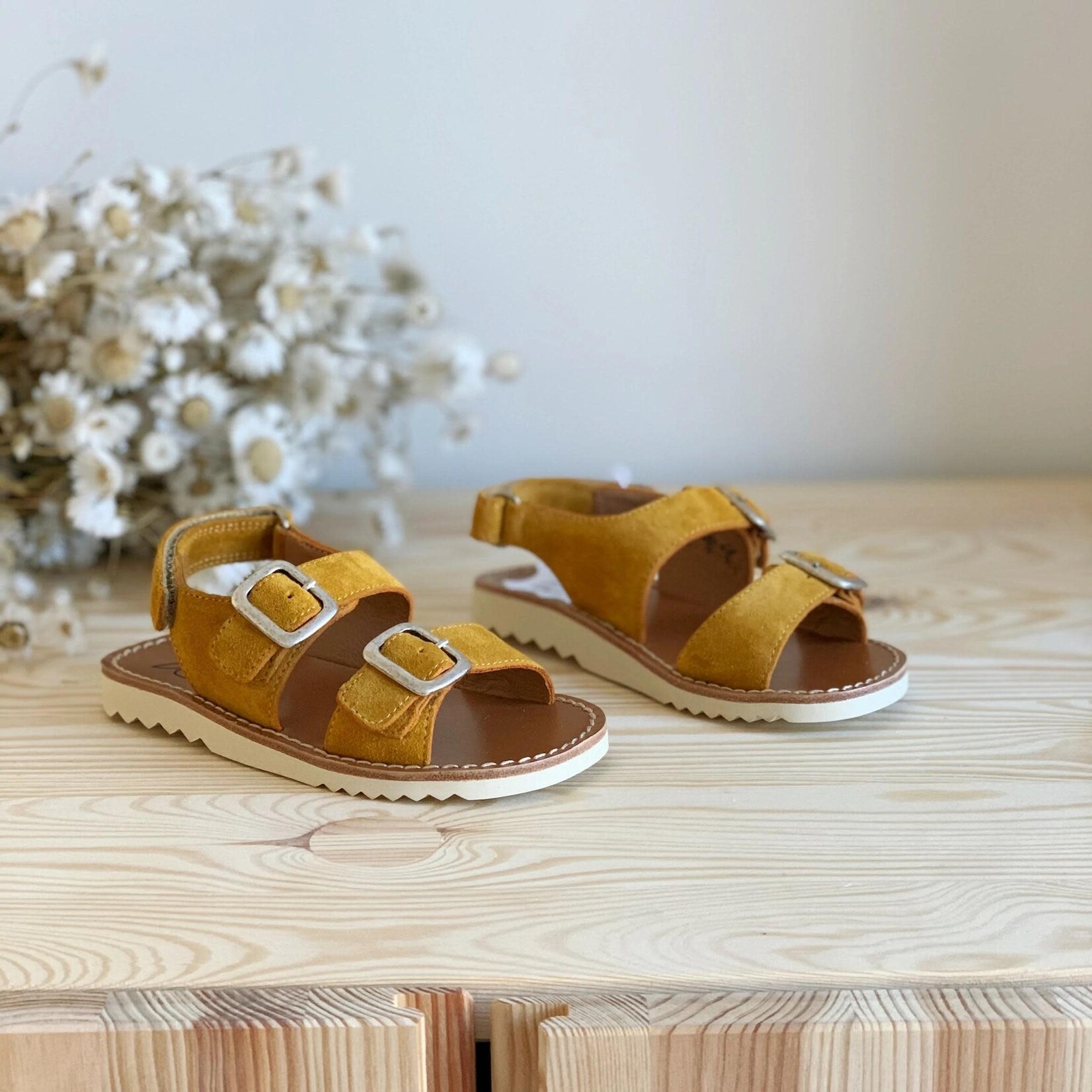 Pom d api Sandalettes Garçon Eté Waff Easy Safran