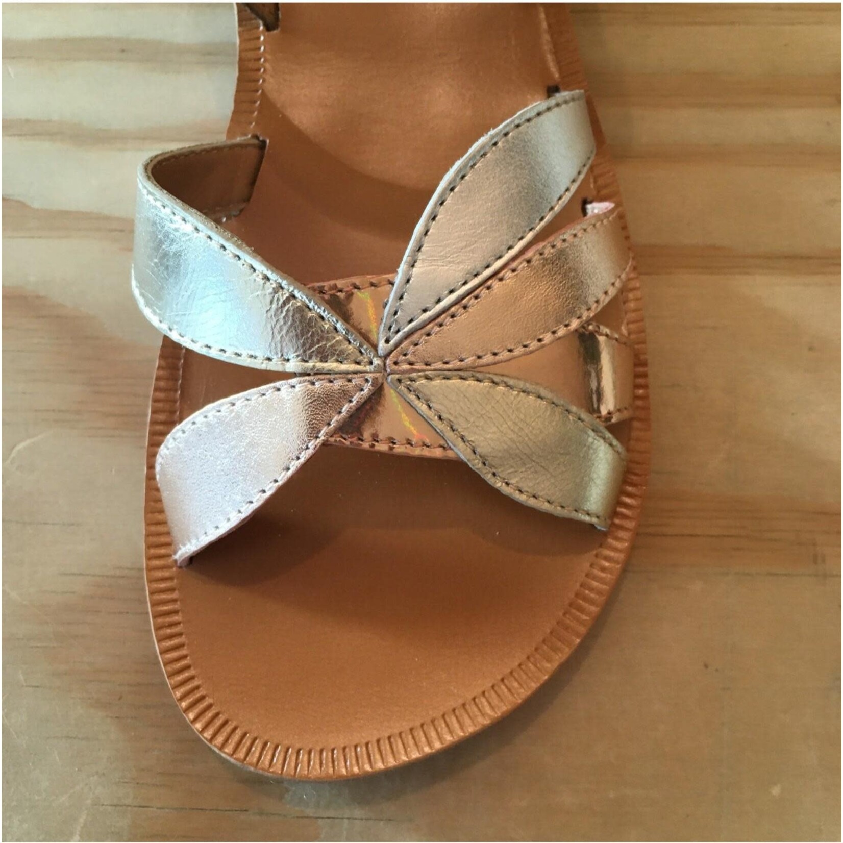Pom d api Sandalettes Fille Reverse Camel Cuivre Platine