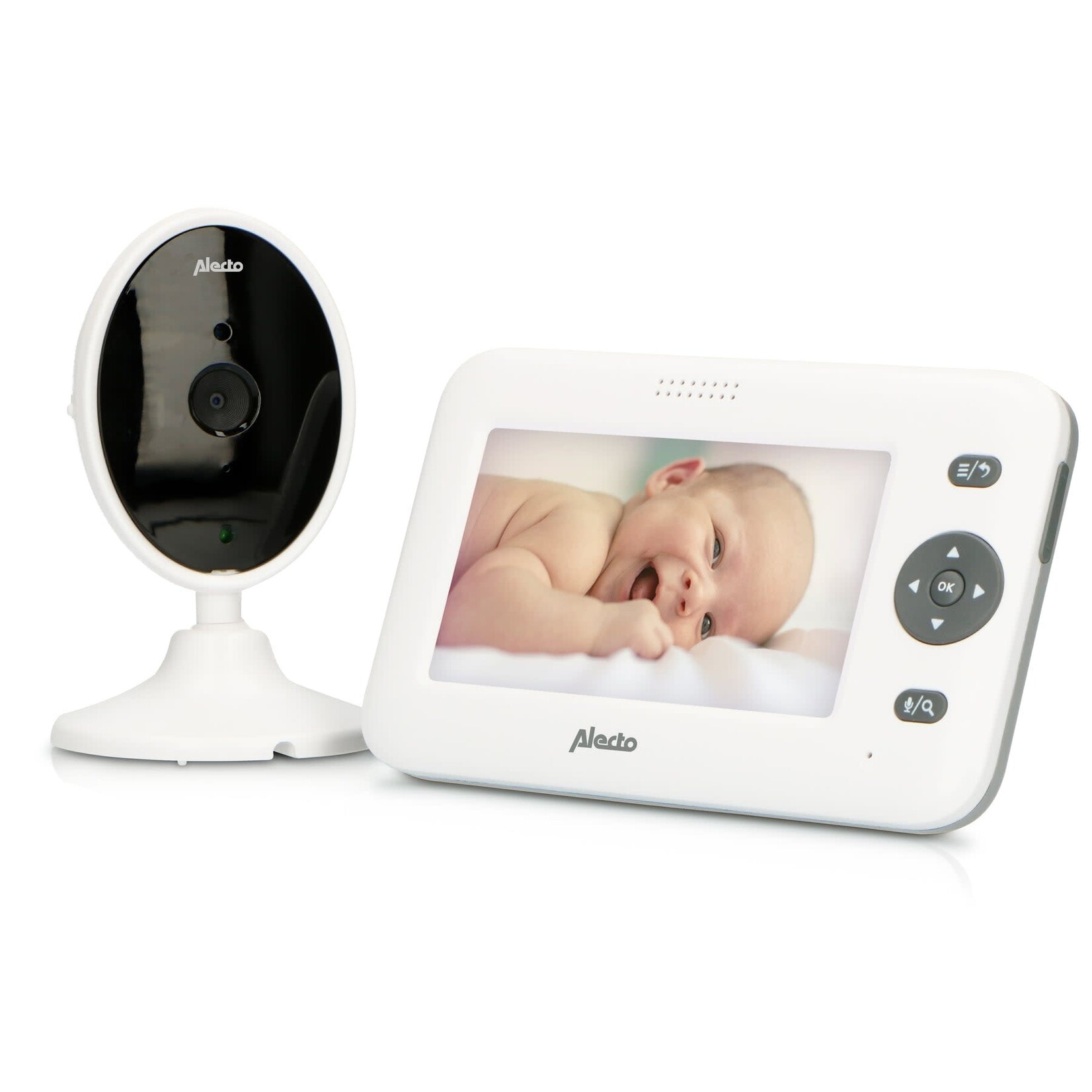 Alecto Babyphone avec caméra et écran couleur 4.3", blanc DVM-140
