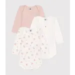 Petit Bateau Lot de 3 Bodies Fille Fleuris Manches Longues En Coton Bio