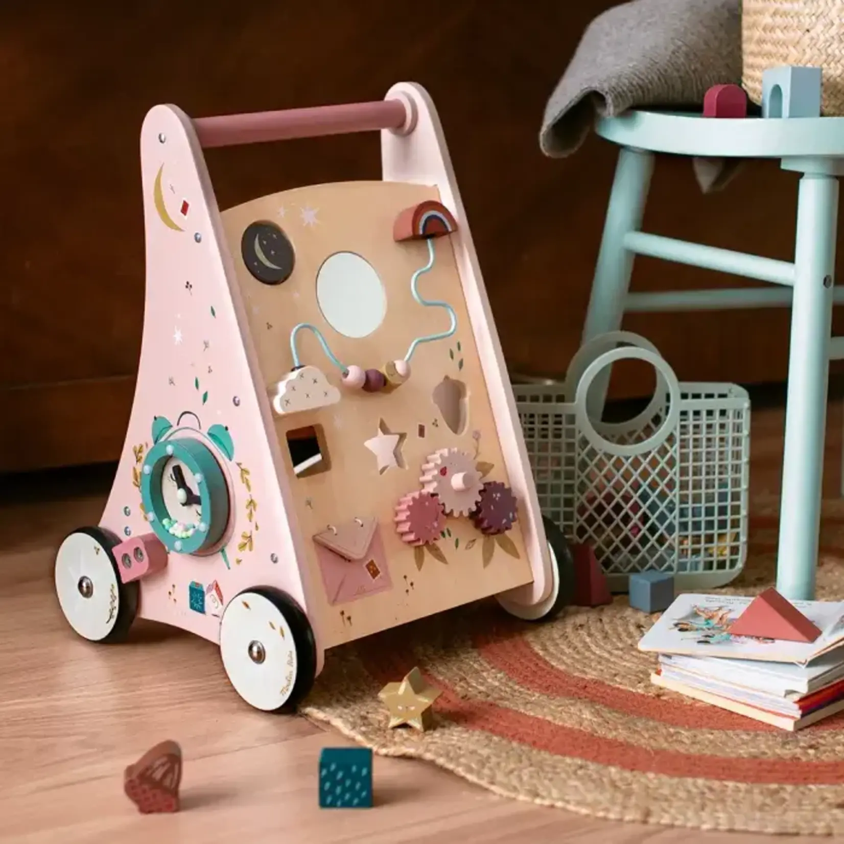 Moulin Roty Chariot de Marche Activités Après la Pluie - Dès 12M