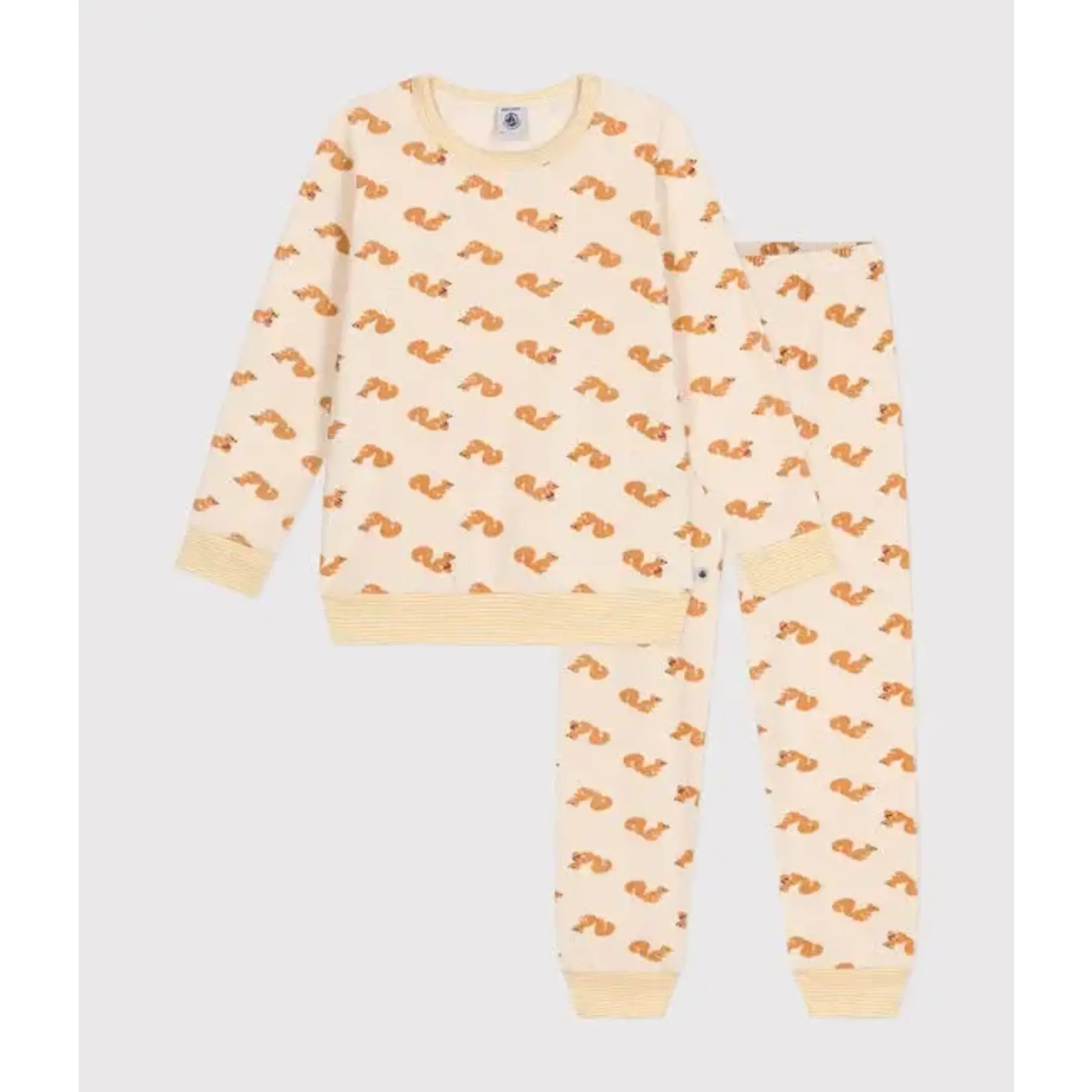 Petit Bateau Pyjama Enfant Bouclette Eponge Grattée Imprimé Ecureuil