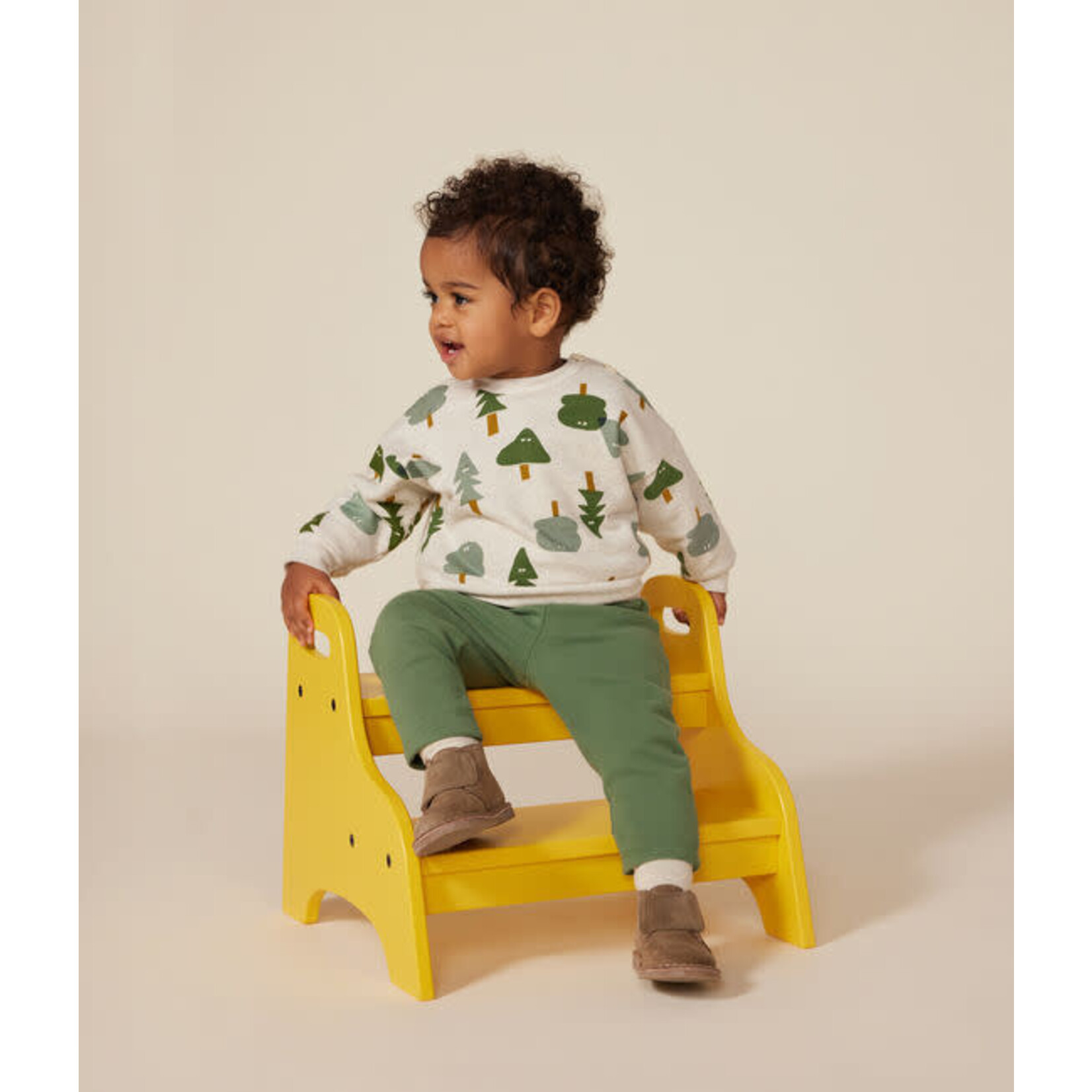 Petit Bateau Sweatshirt Bébé Molleton Imprimé Arbres