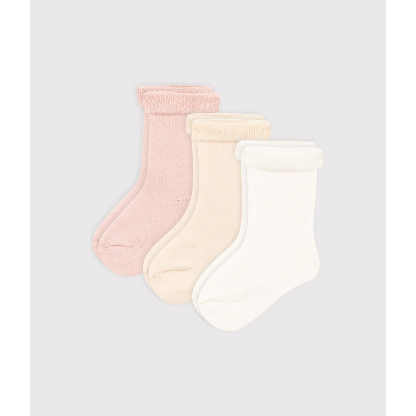 Petit Bateau Lot 3 paires Chaussettes Bébé Coton Tricot Uni 15/18