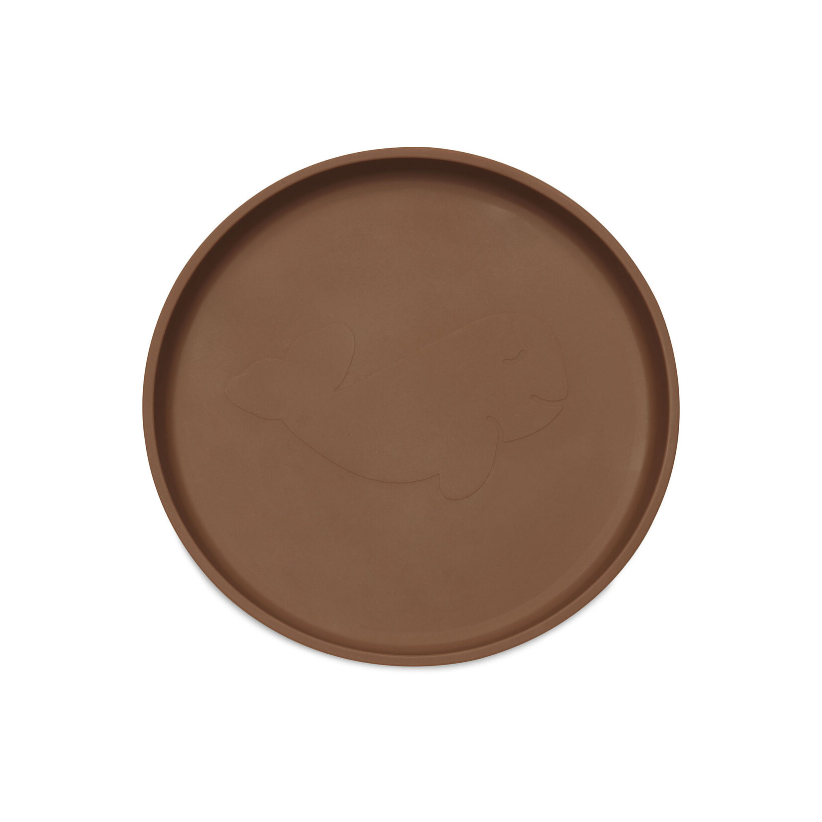 Jollein Assiette en Silicone avec Ventouse Motif Baleine Caramel