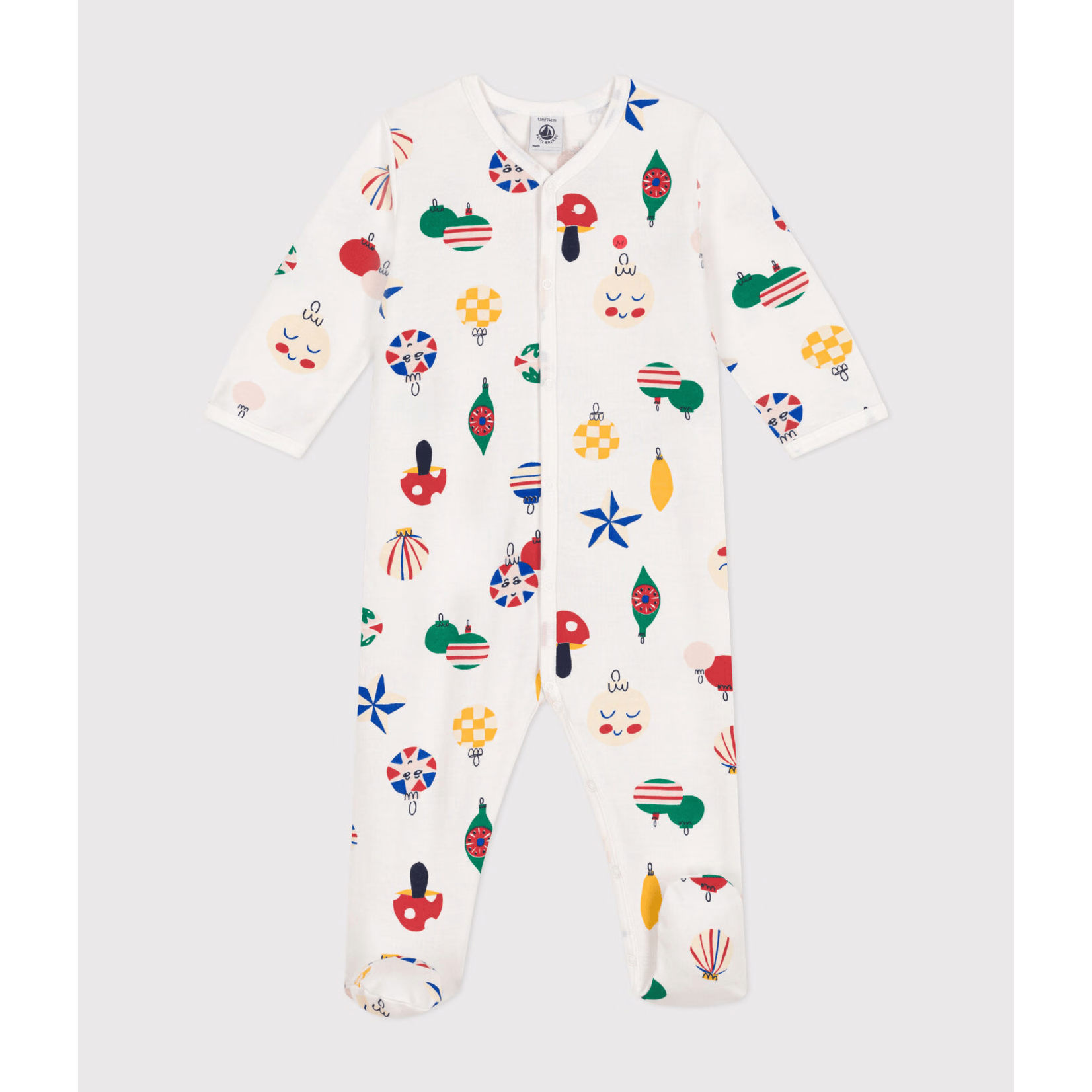 Petit Bateau Dors Bien Pyjama Hiver Molleton Boules Sapin De Noël