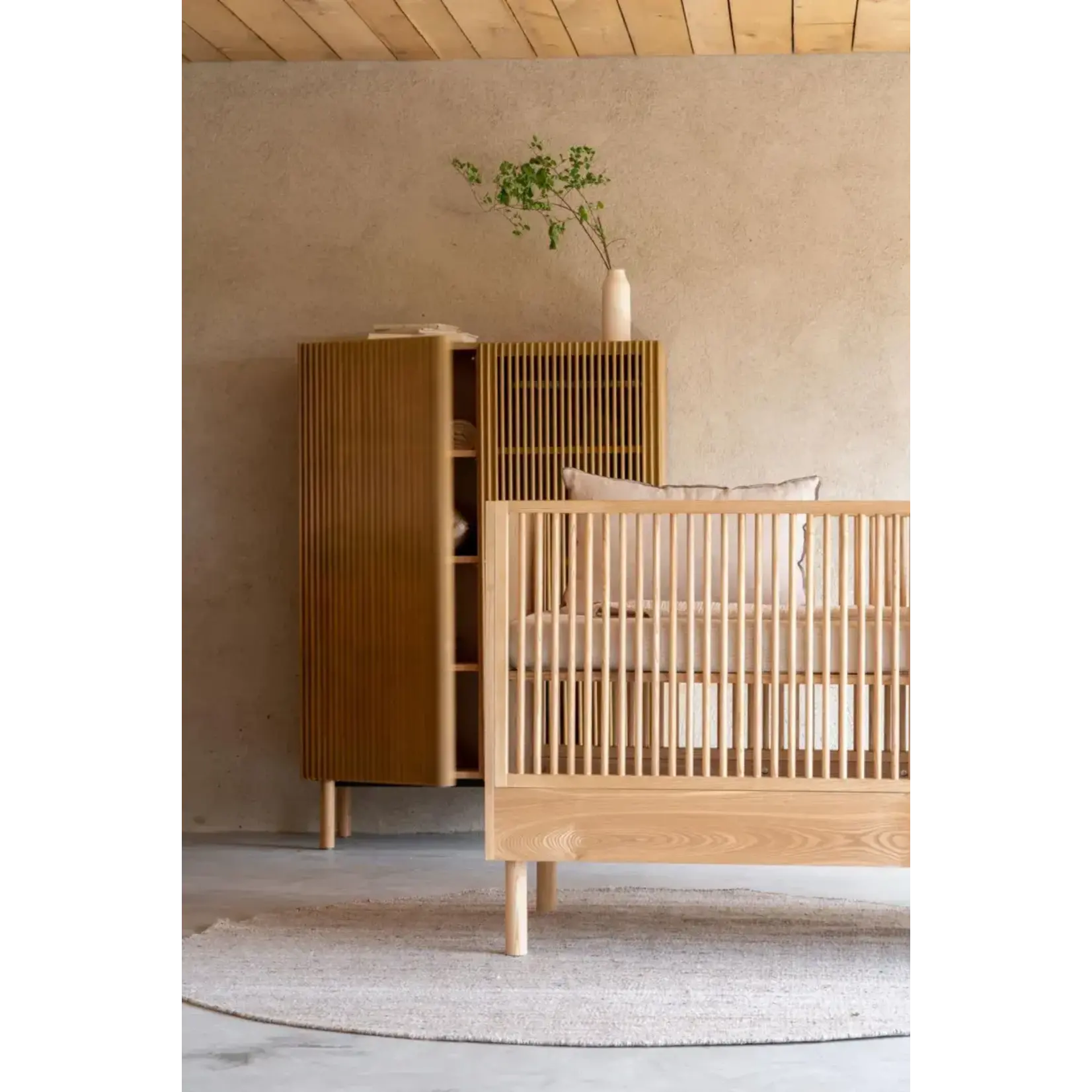 Quax Hai No Ki Lit Bébé Evolutif et Transformable 70x140CM Natural Ash