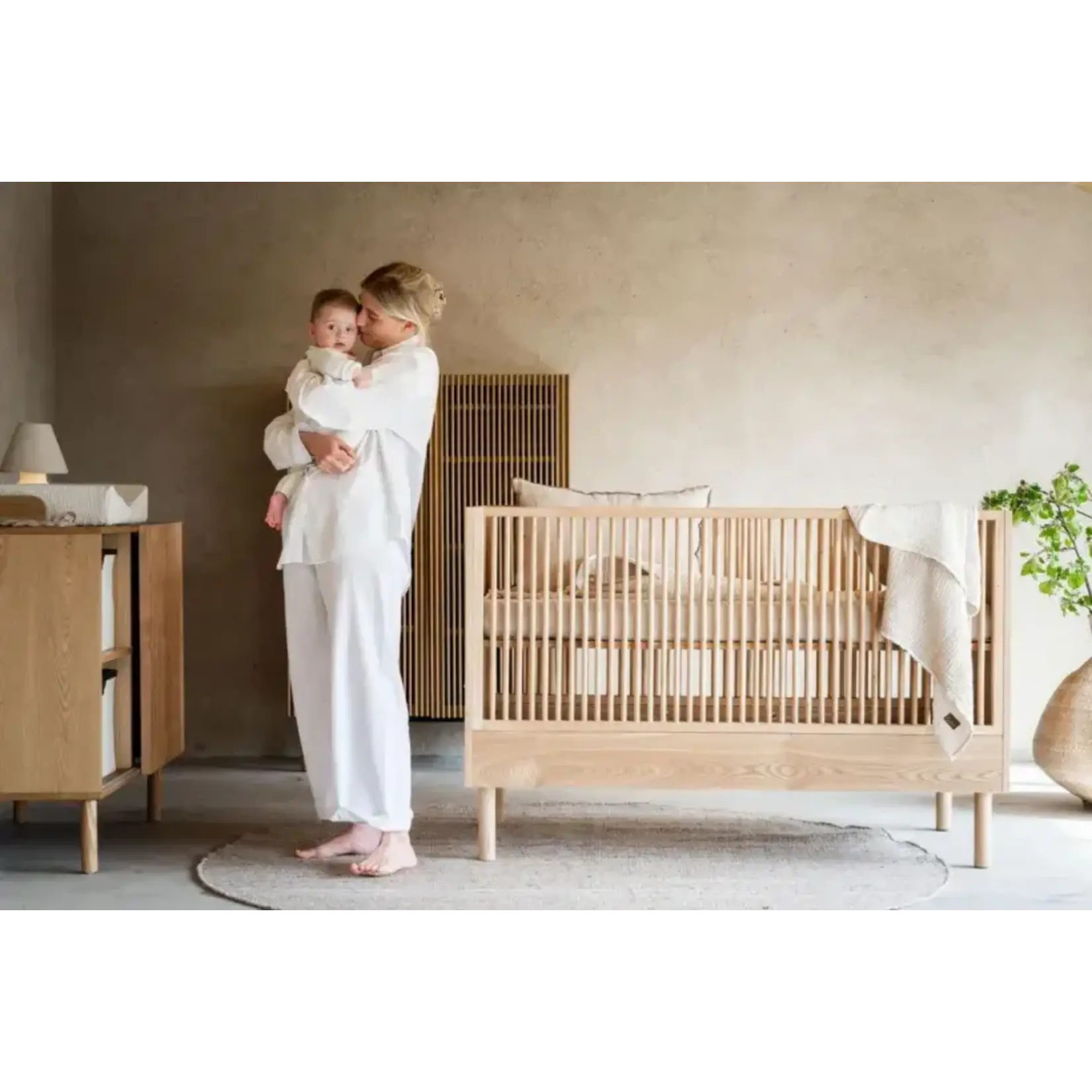 Quax Hai No Ki Lit Bébé Evolutif et Transformable 70x140CM Natural Ash