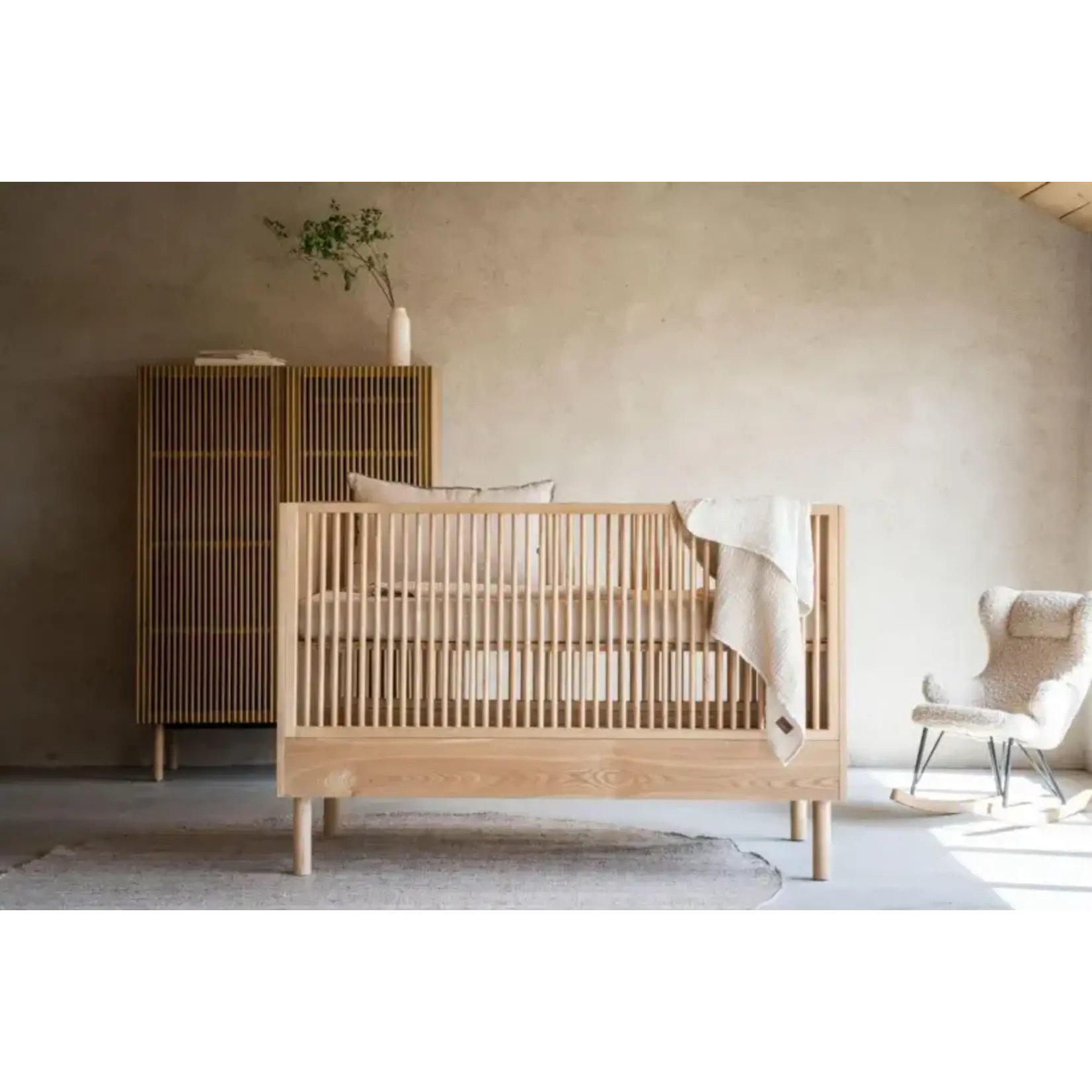 Quax Hai No Ki Lit Bébé Evolutif et Transformable 70x140CM Natural Ash