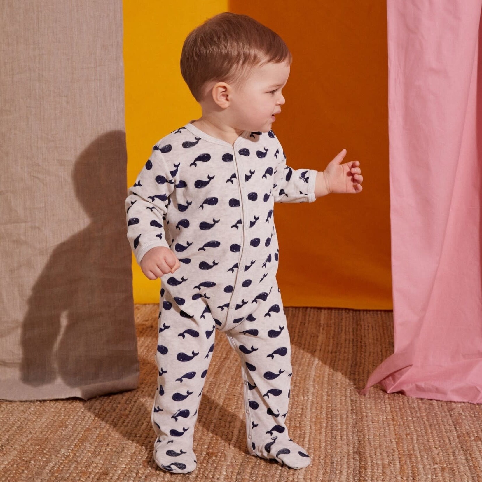 Manteau à Capuche Bébé Petit Bateau - Ouatiné Sherpa, Détails Velours Côtelé, Manches Élastiquées