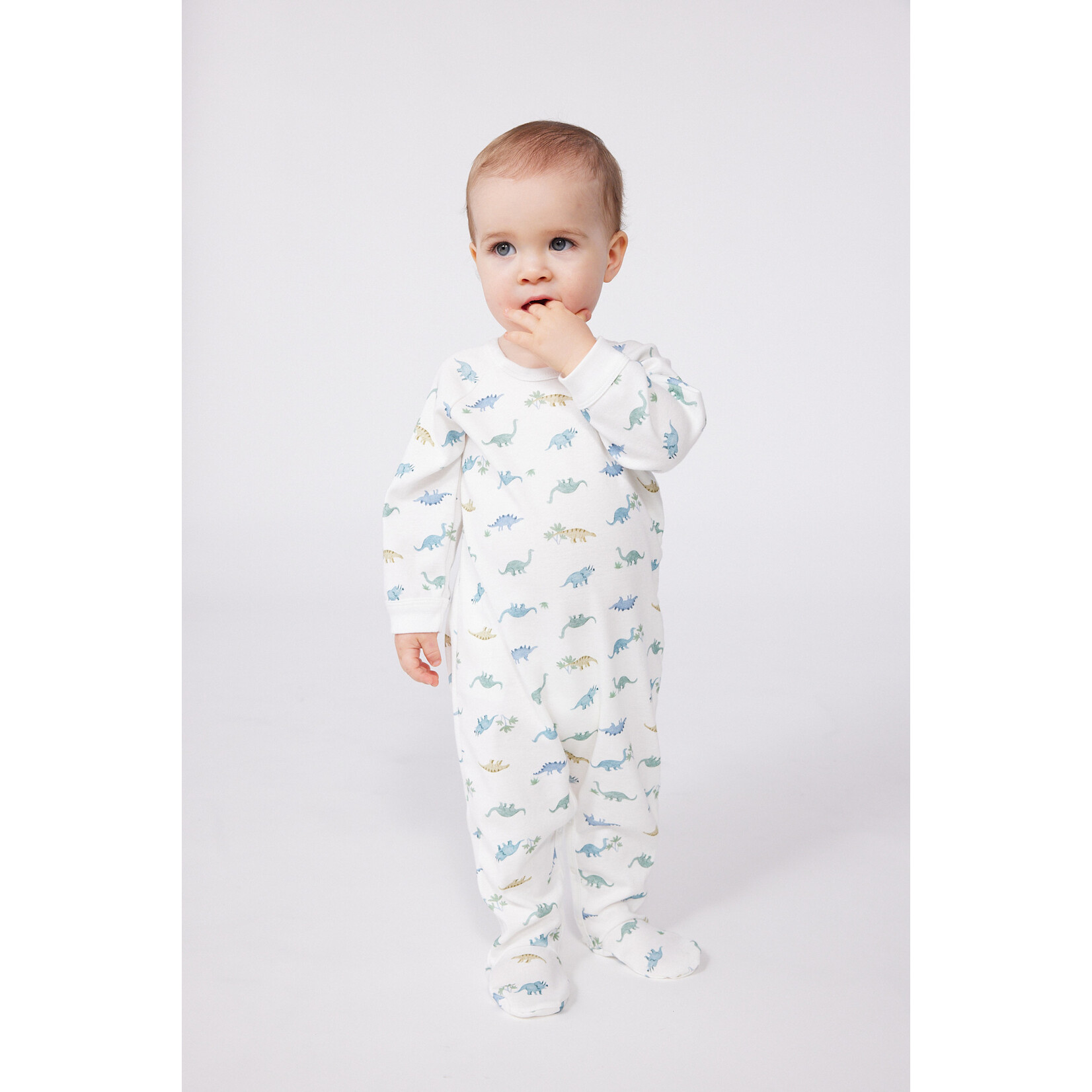 Petit Bateau Dors Bien Pyjama Avec Pieds Garçon Bébé Hiver Coton Bio Dinosaures