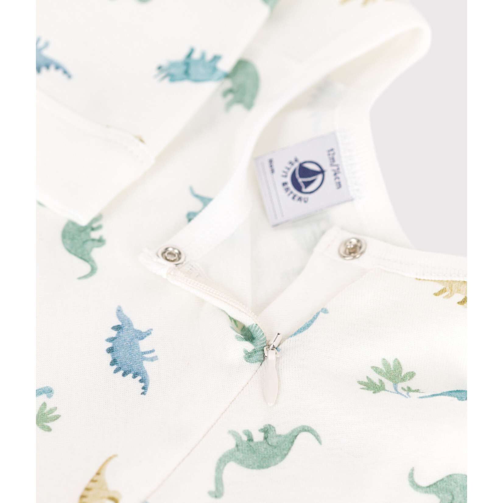 Petit Bateau Dors Bien Pyjama Avec Pieds Garçon Bébé Hiver Coton Bio Dinosaures