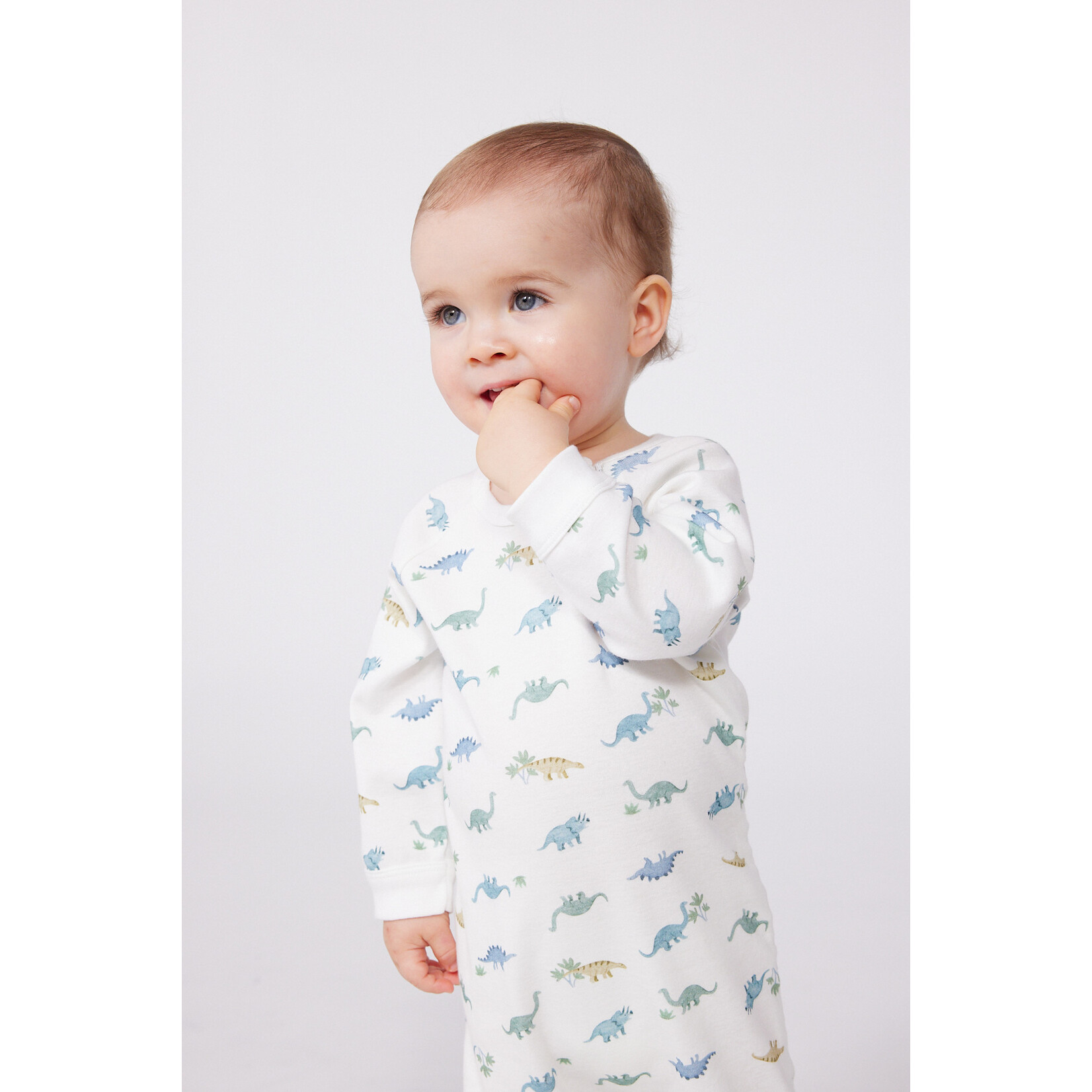 Petit Bateau Dors Bien Pyjama Avec Pieds Garçon Bébé Hiver Coton Bio Dinosaures